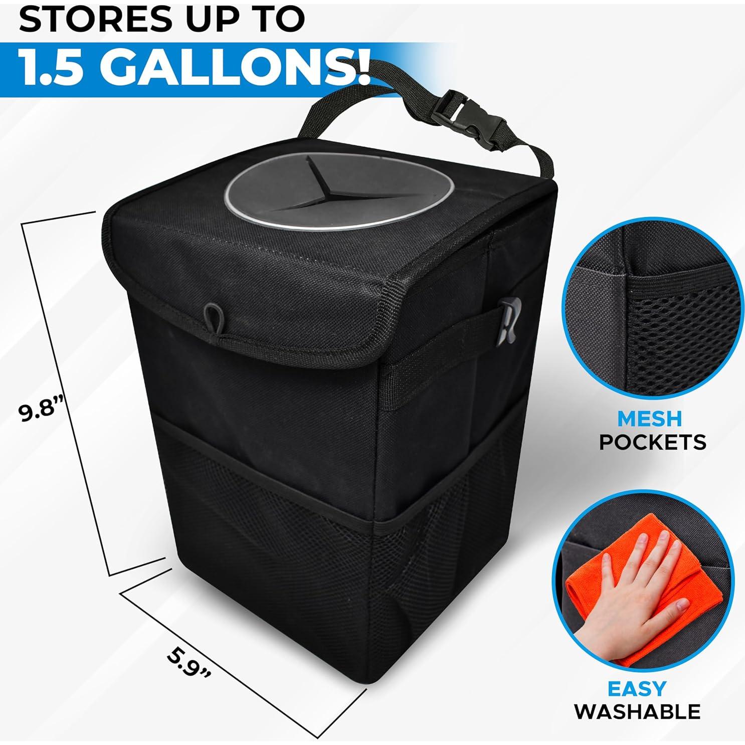 Basurero de Coche EcoNour 5.68L Impermeable Colgante Negro