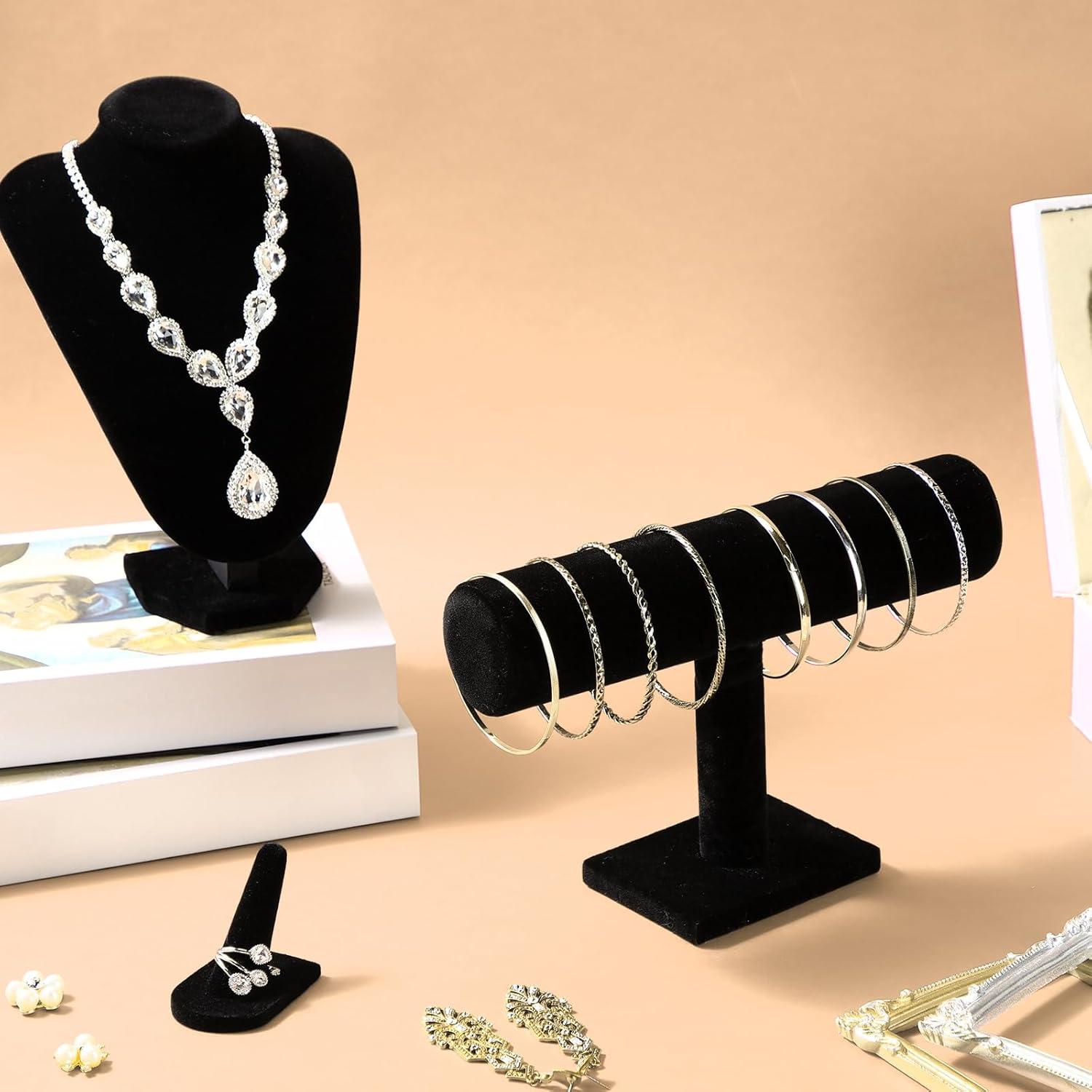 Conjunto de Exhibición de Joyería Wenqik 4 Piezas Terciopelo