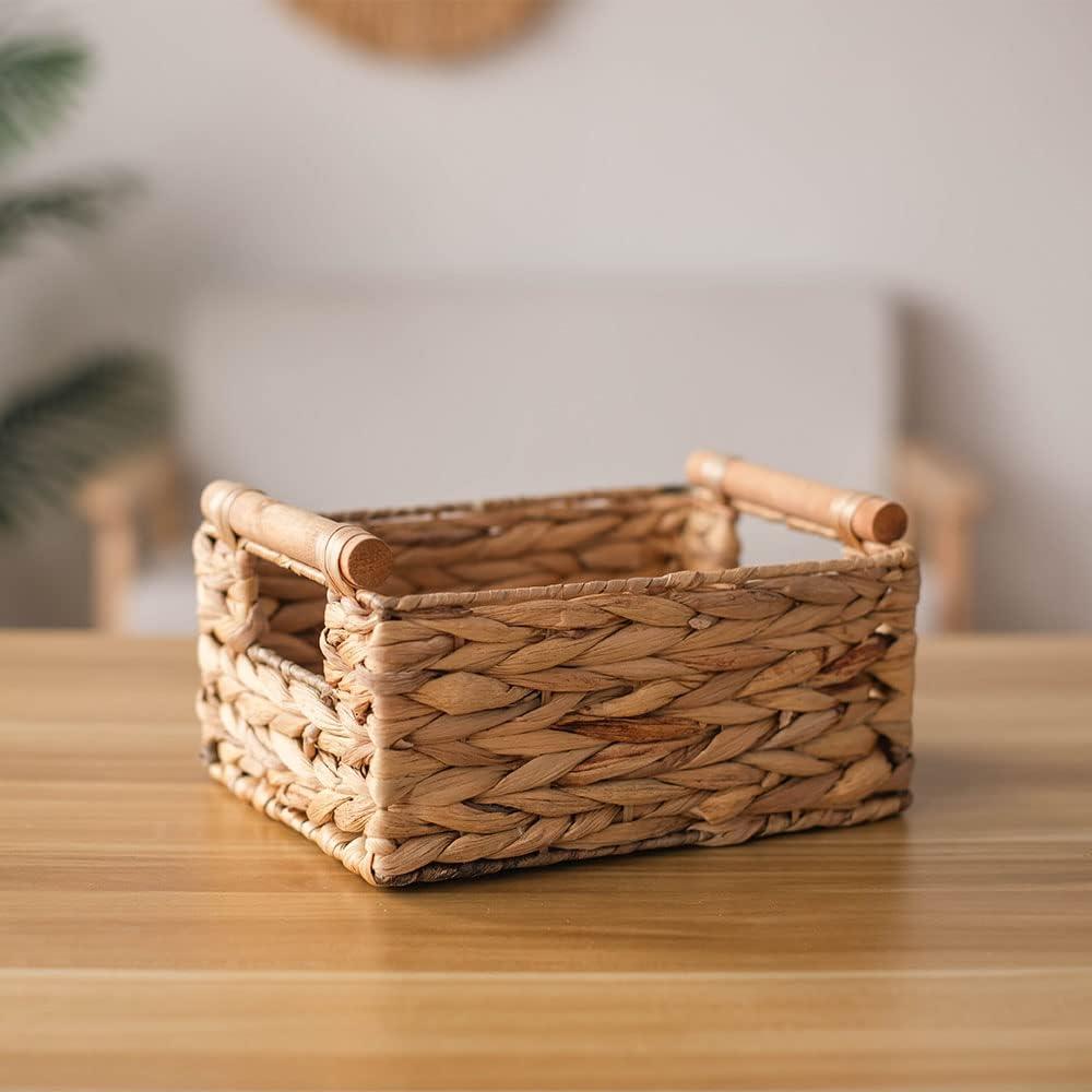 Cesta de Almacenamiento HODAKJUE Pequeña de Jacinto de Agua Natural
