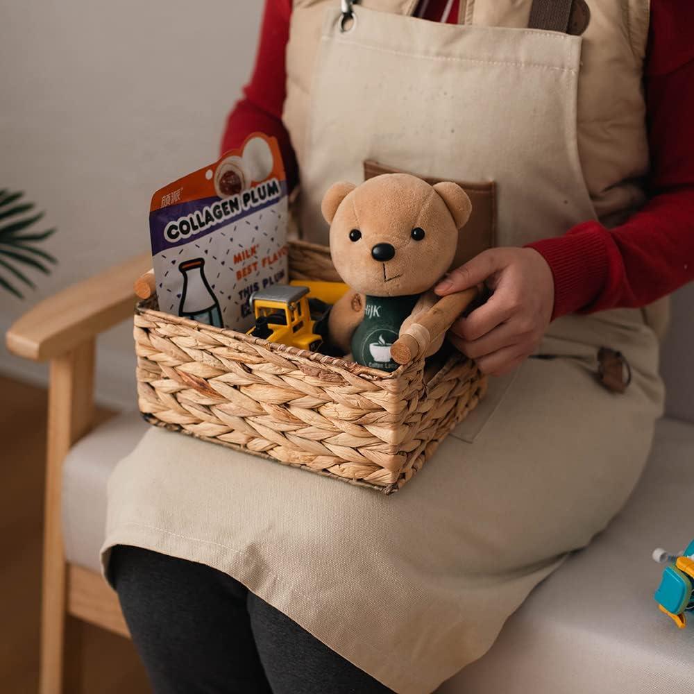 Cesta de Almacenamiento HODAKJUE Pequeña de Jacinto de Agua Natural