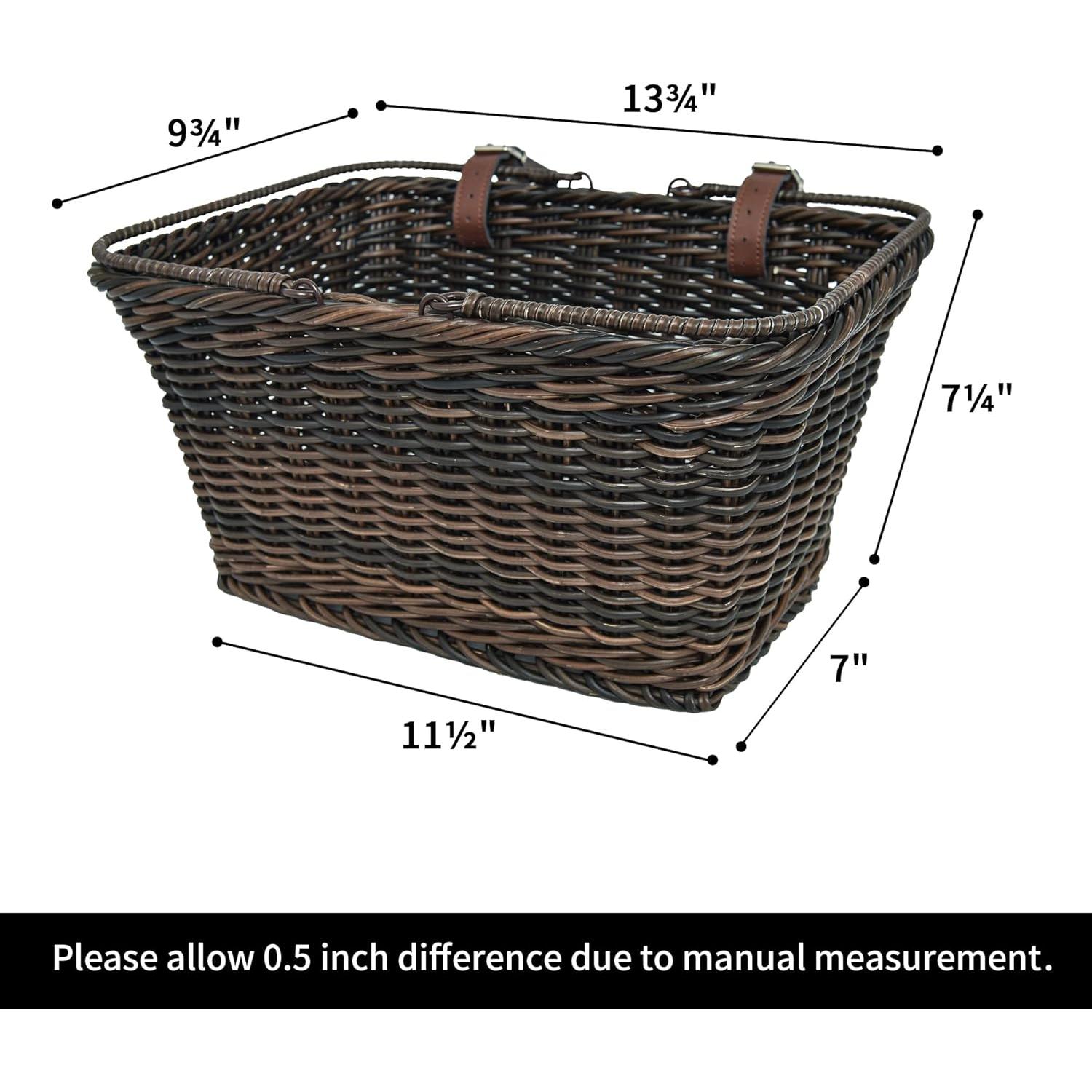 Cesta de Bicicleta GRANNY SAYS de Mimbre Desmontable 34x24x18 cm