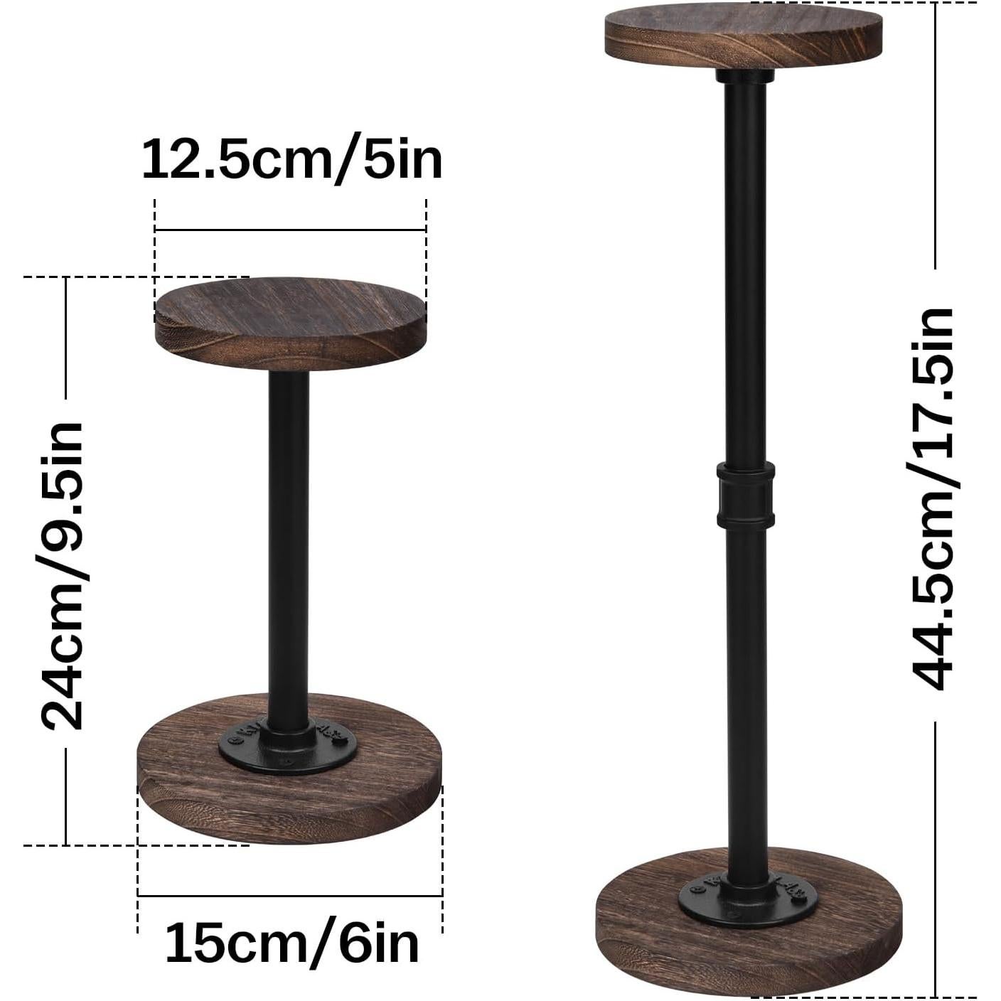 Soporte de Sombrero Ajustable Vrietina 2 Piezas Metal y Madera