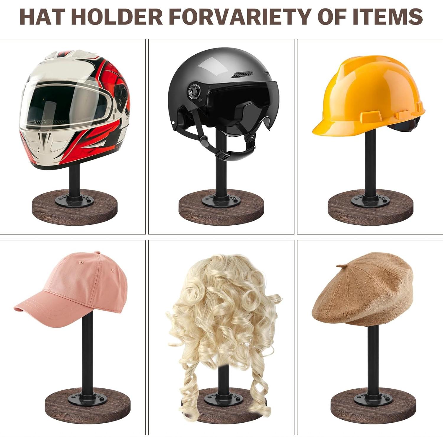 Soporte de Sombrero Ajustable Vrietina 2 Piezas Metal y Madera