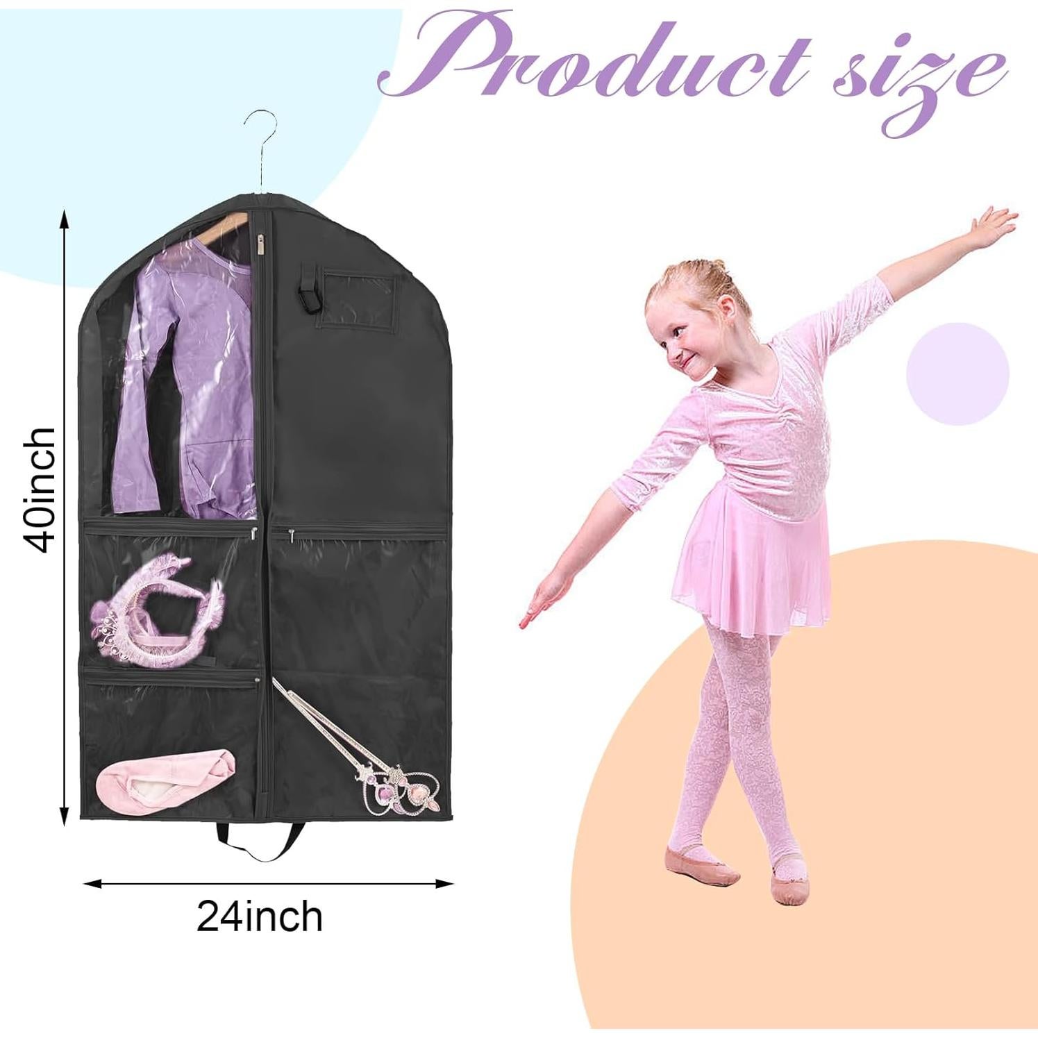 Bolsa de Ropa QEES para Danza 101.6 cm Negra Impermeable