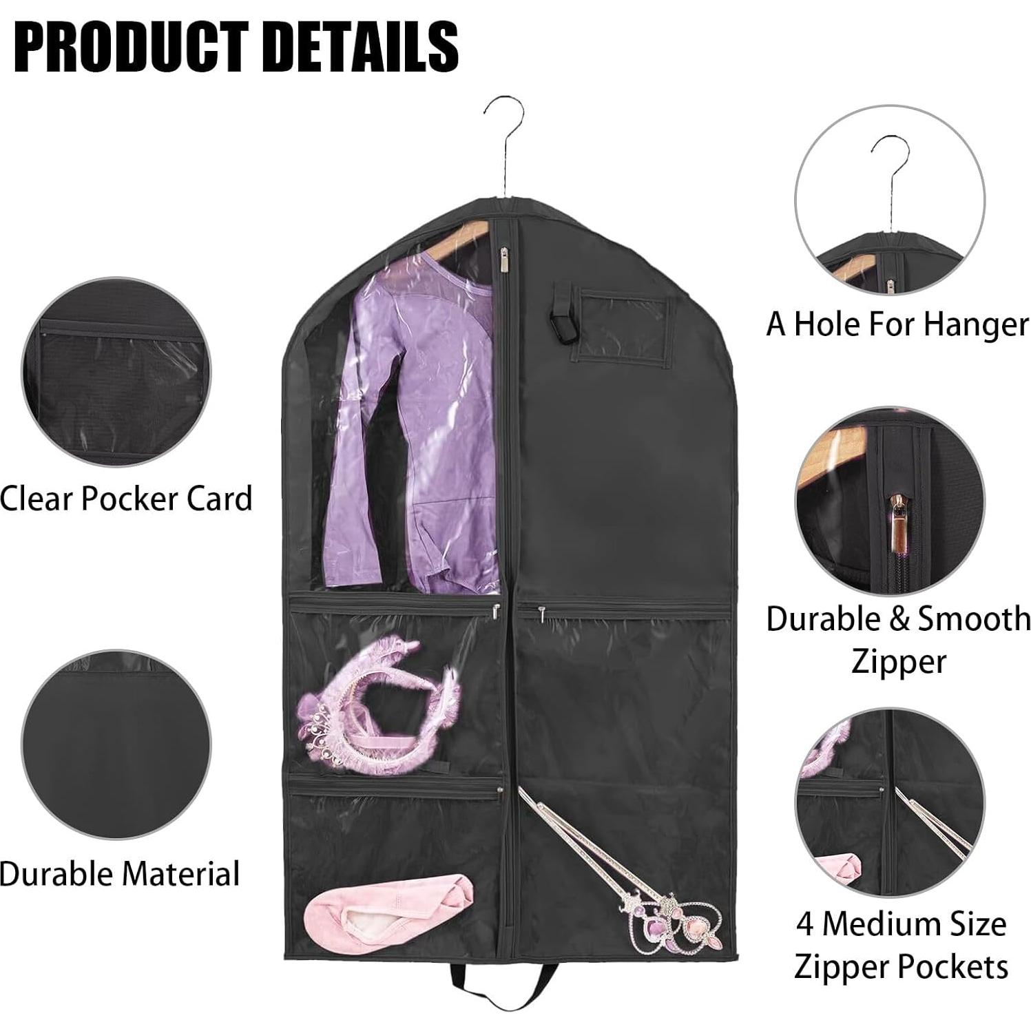 Bolsa de Ropa QEES para Danza 101.6 cm Negra Impermeable