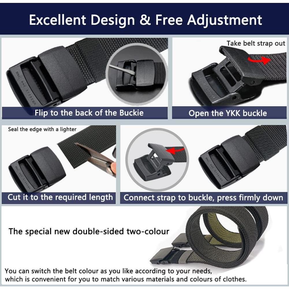 Cinturón Reversible LionVII para Hombre - Ajustable 68-124 cm