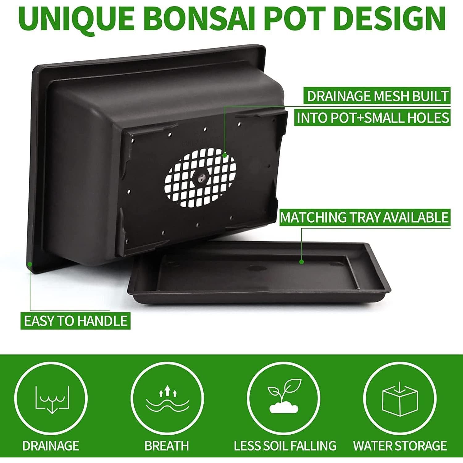 Kit de Cultivo de Bonsai Meekear - 5 Herramientas y Macetas