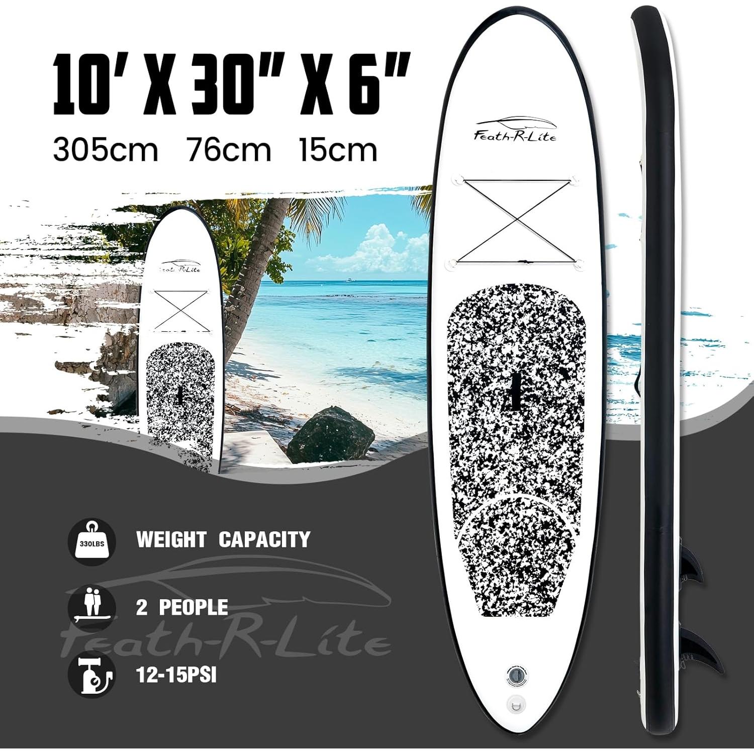 Tabla de Paddle Inflable FEATH-R-LITE 3.05m x 0.76m para Todos