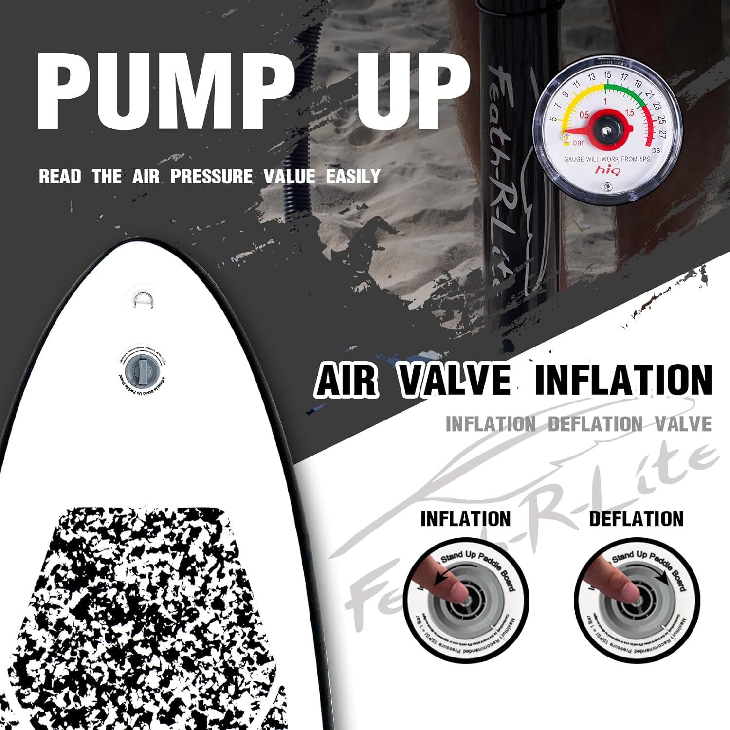 Tabla de Paddle Inflable FEATH-R-LITE 3.05m x 0.76m para Todos