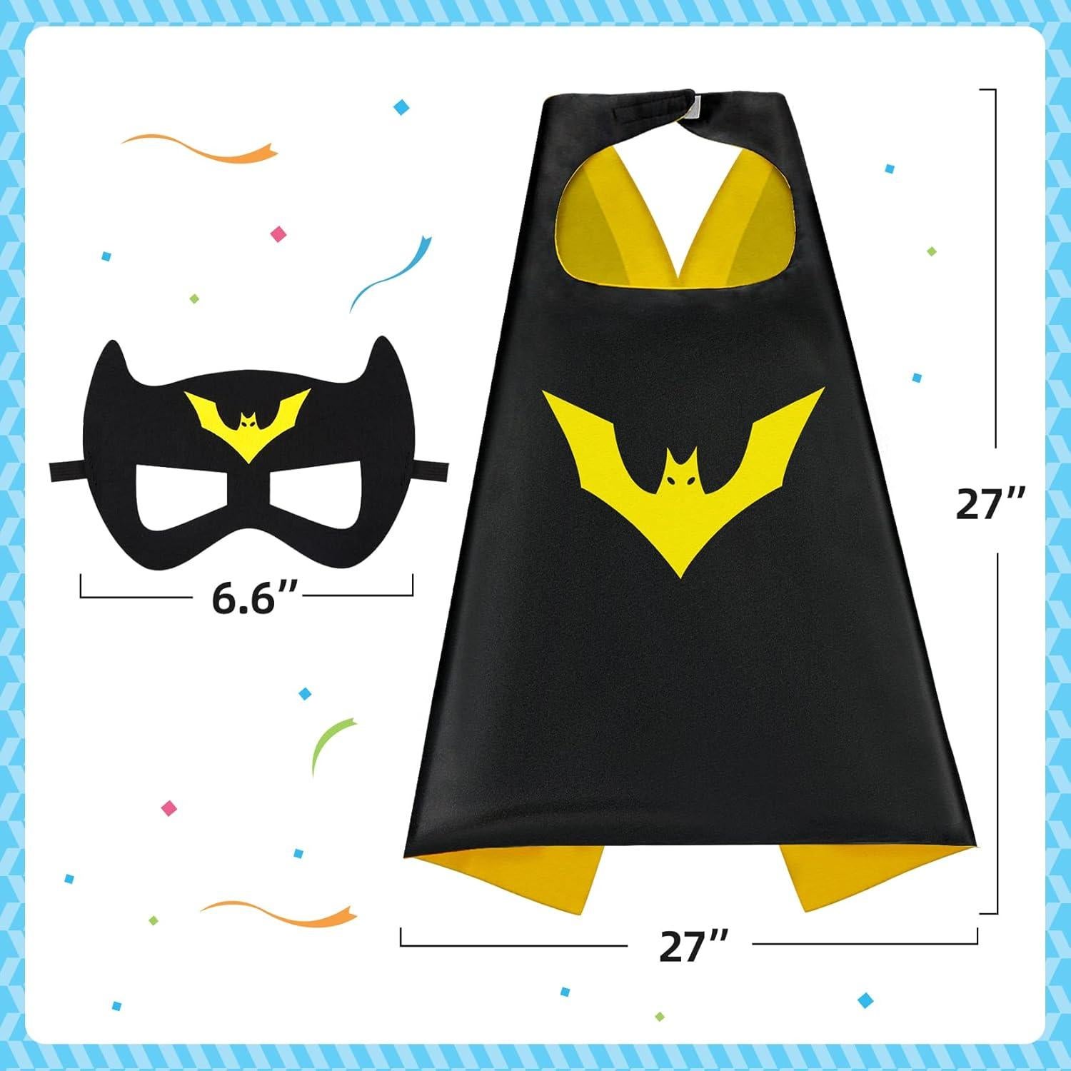 Capa de Disfraces para Niños Superhéroe con Máscara y Cinturón