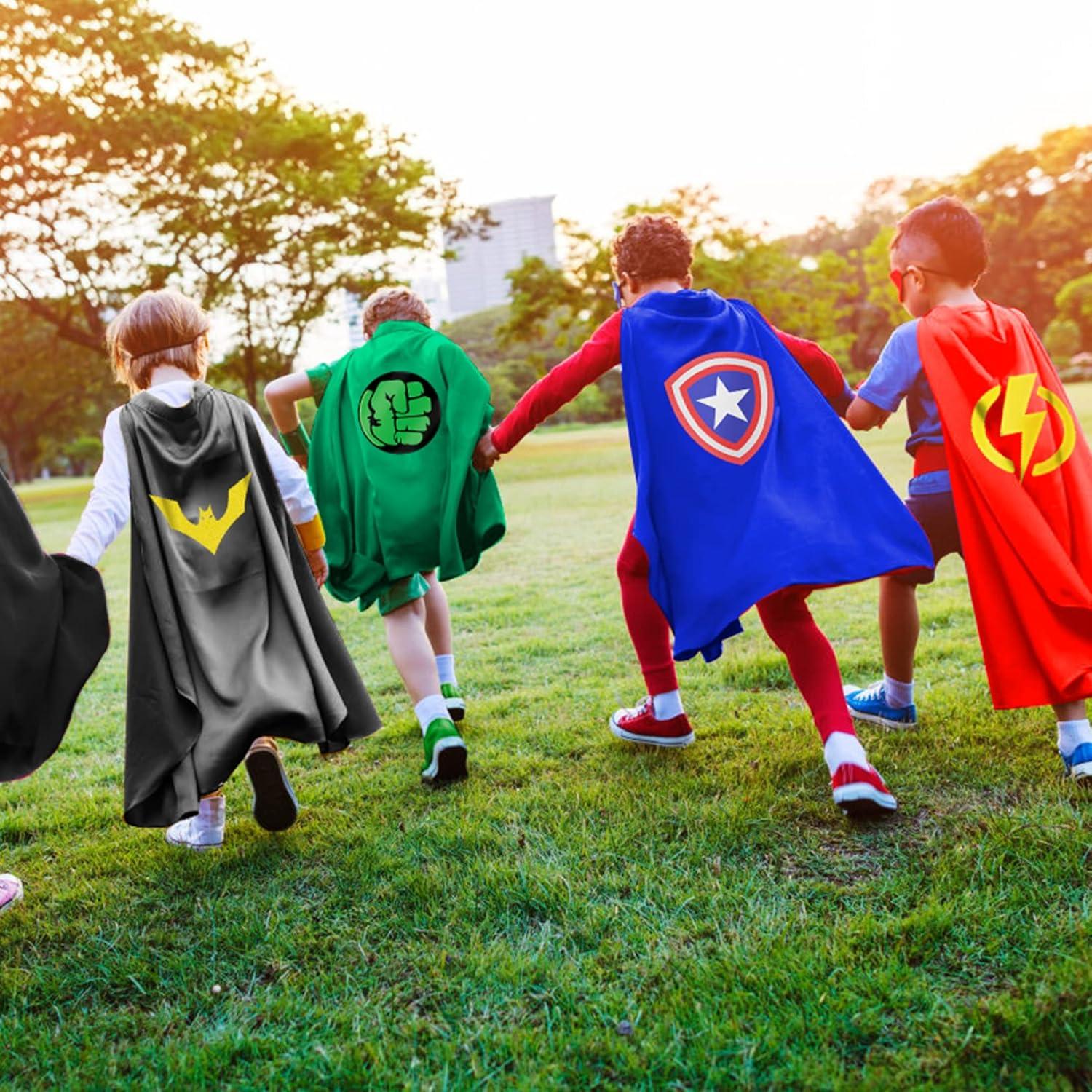 Capa de Disfraces para Niños Superhéroe con Máscara y Cinturón