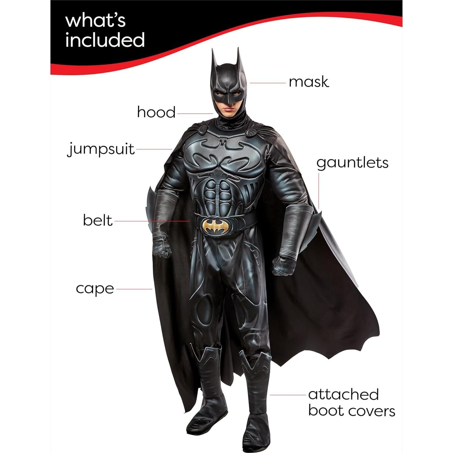 Disfraz Deluxe Batman Rubies para Hombre con Capa y Máscara