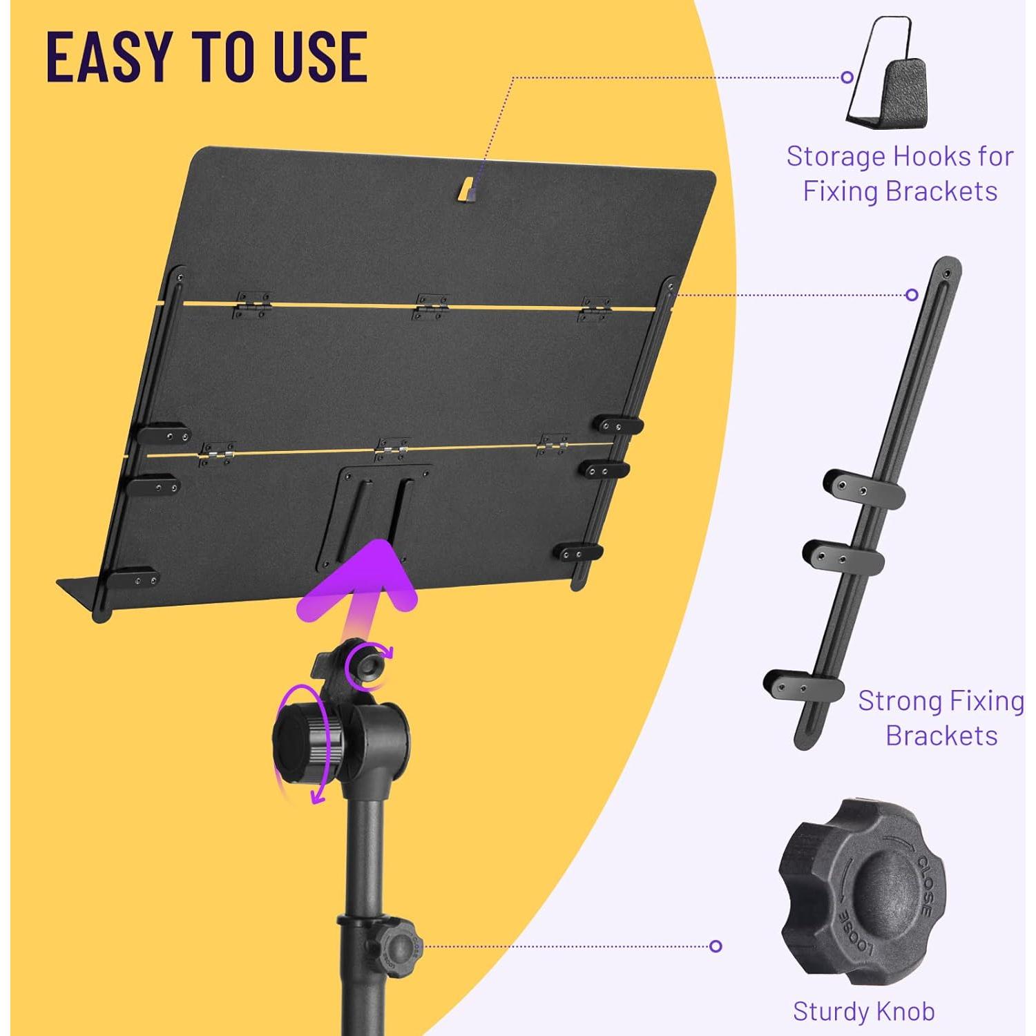 Soporte de Partituras Plegable CAHAYA CY0317 Altura Ajustable