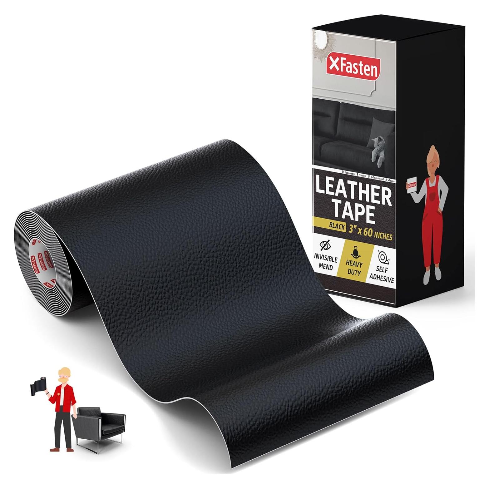 Kit de Reparación de Cuero XFasten Negro 7.62 cm x 152.4 cm