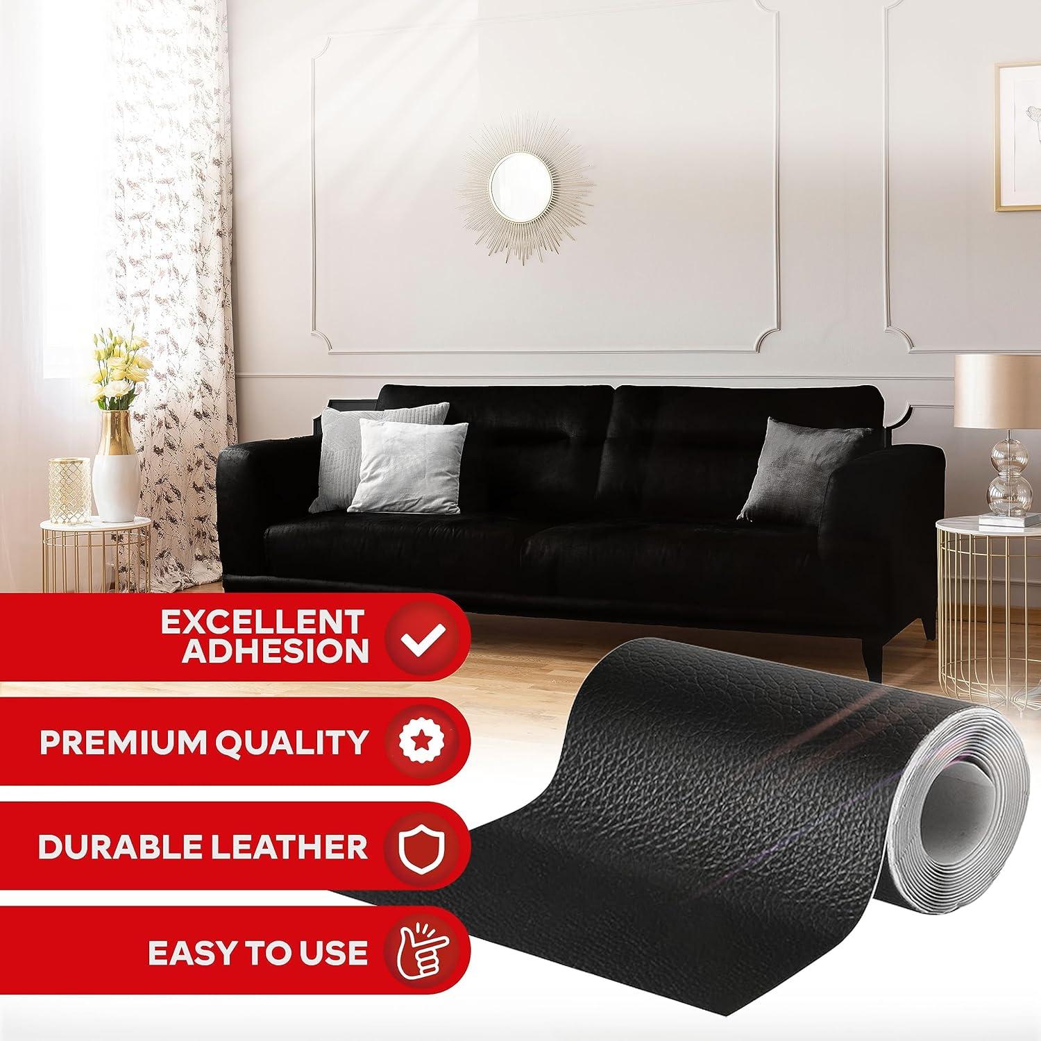 Kit de Reparación de Cuero XFasten Negro 7.62 cm x 152.4 cm