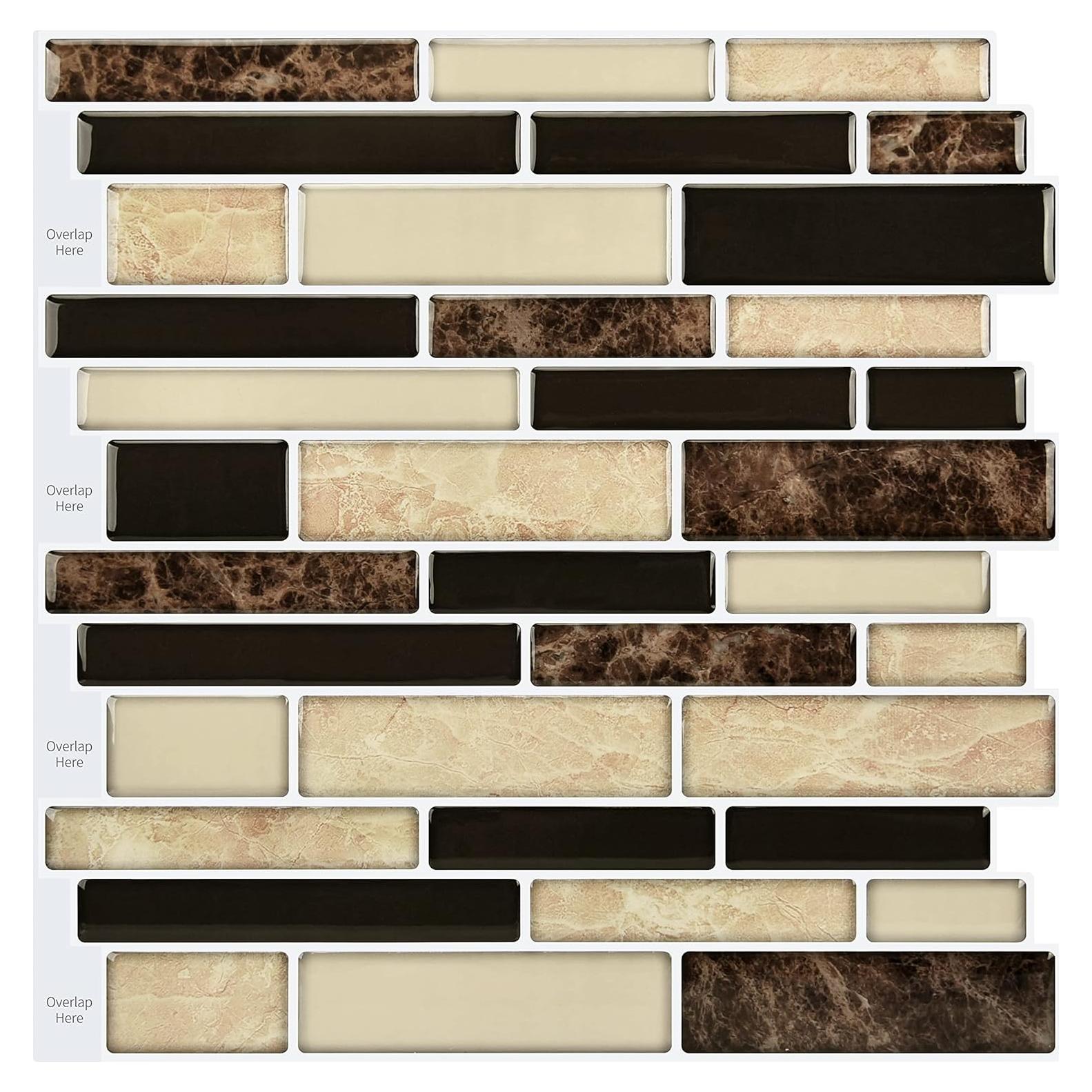 Azulejo autoadhesivo WOWSTAR 10 hojas 30.48x30.48 cm Arena