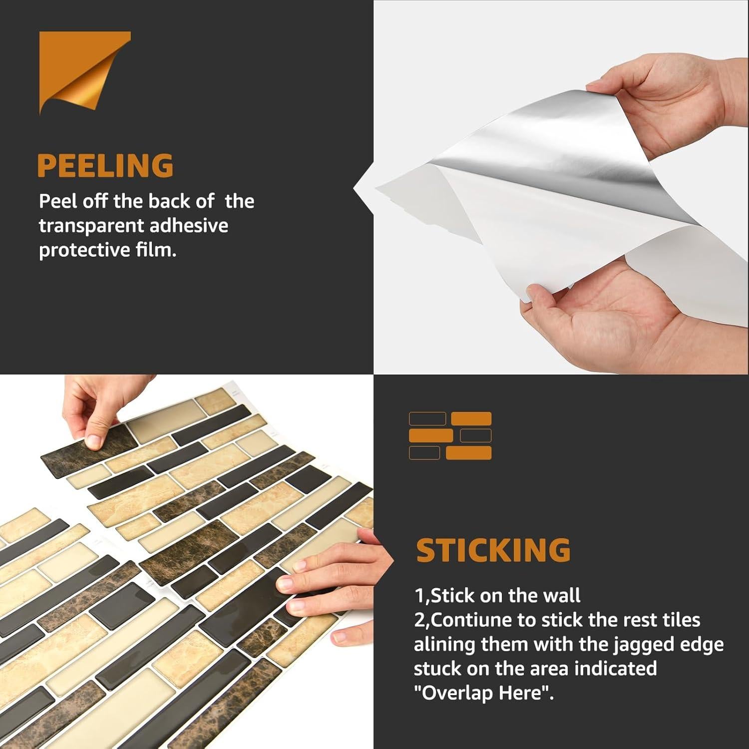 Azulejo autoadhesivo WOWSTAR 10 hojas 30.48x30.48 cm Arena