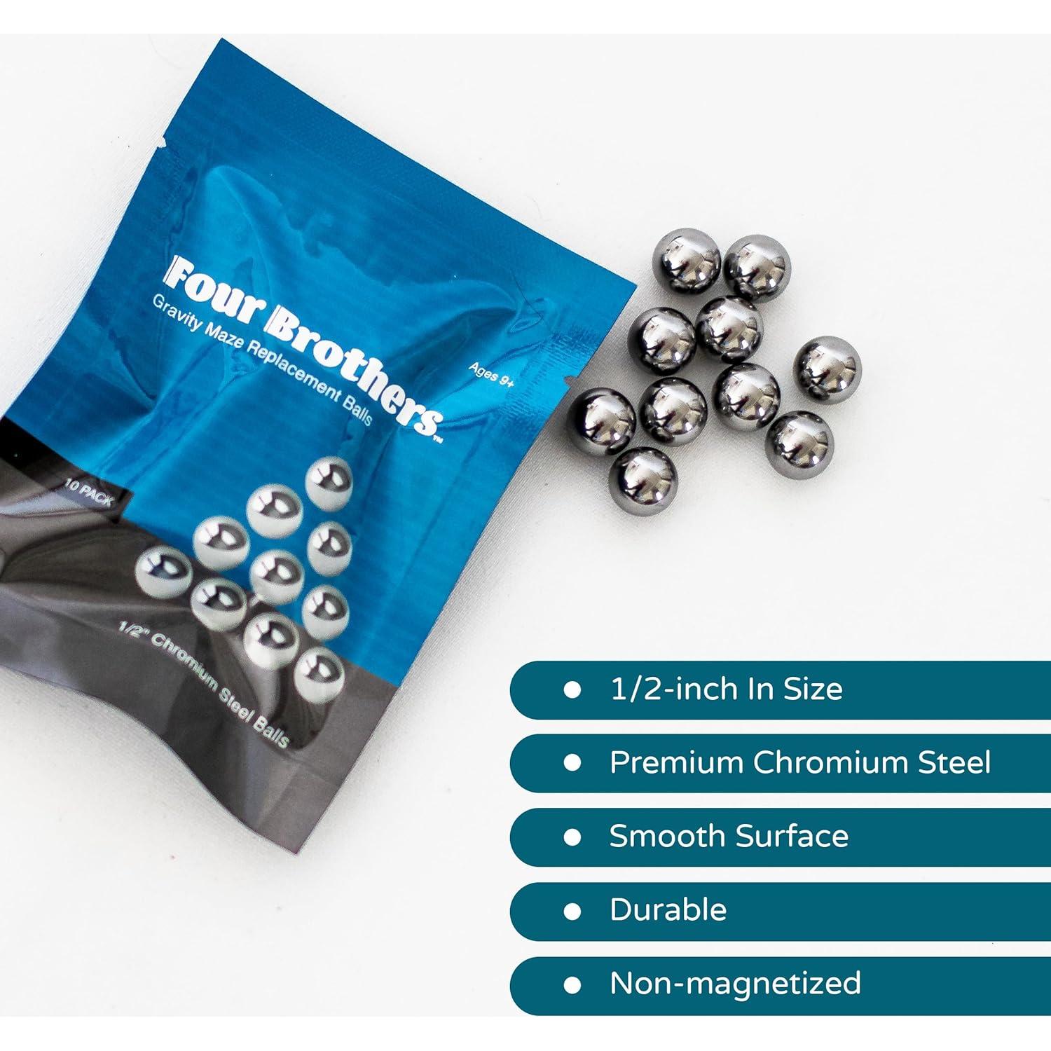 Bolas de Acero Cromado Cuatro Hermanos 10 Unidades 1.27 cm