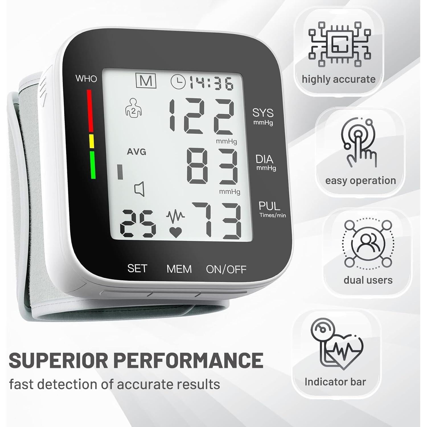 Monitor de Presión Arterial Automático W1681 con Pantalla LCD