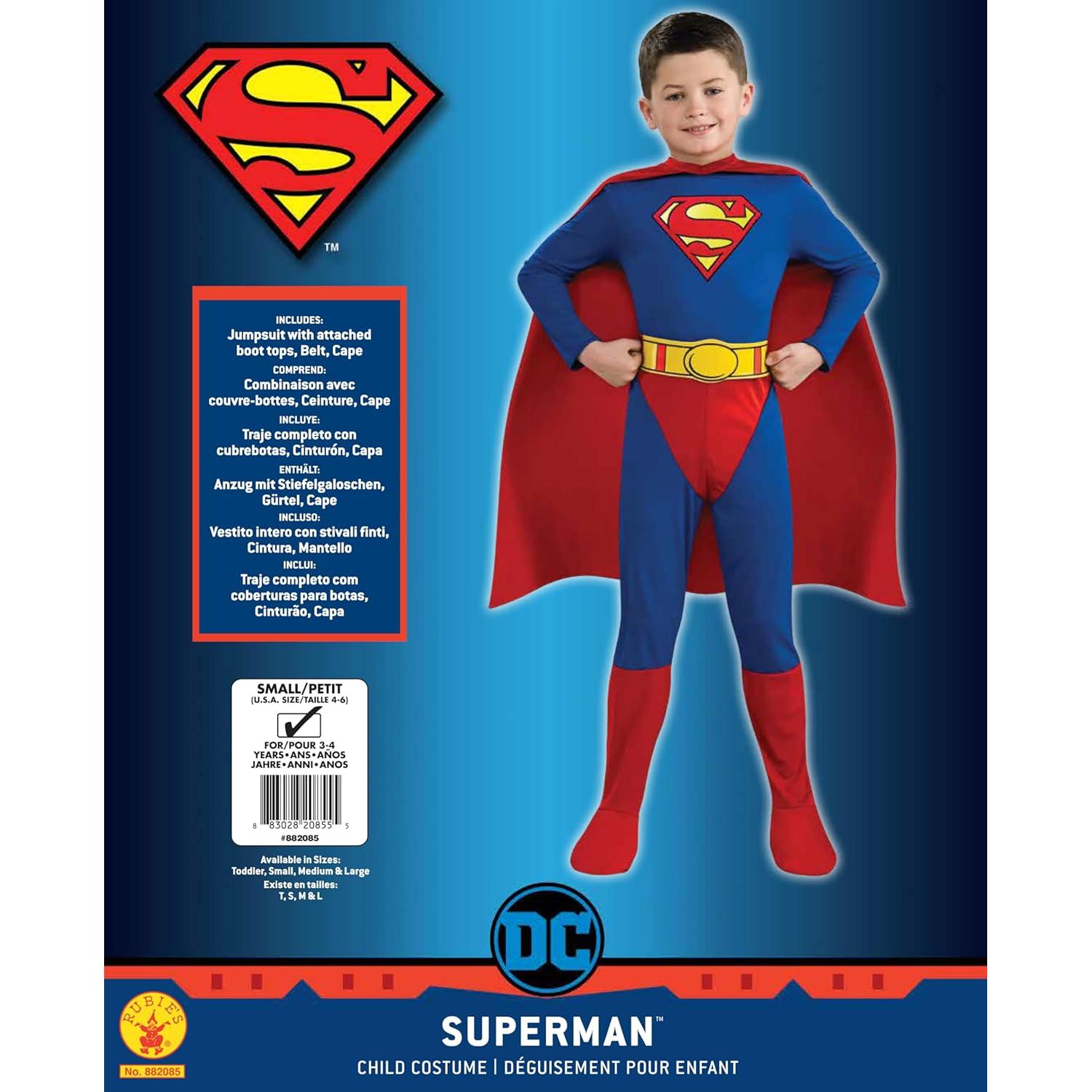 Disfraz de Superman para Niños Rubies DC Comics 3+ Años