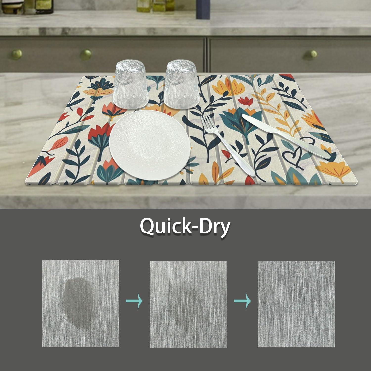 Alfombrilla de Secado Diatomita Forever Song 30.5x40.6cm Flores