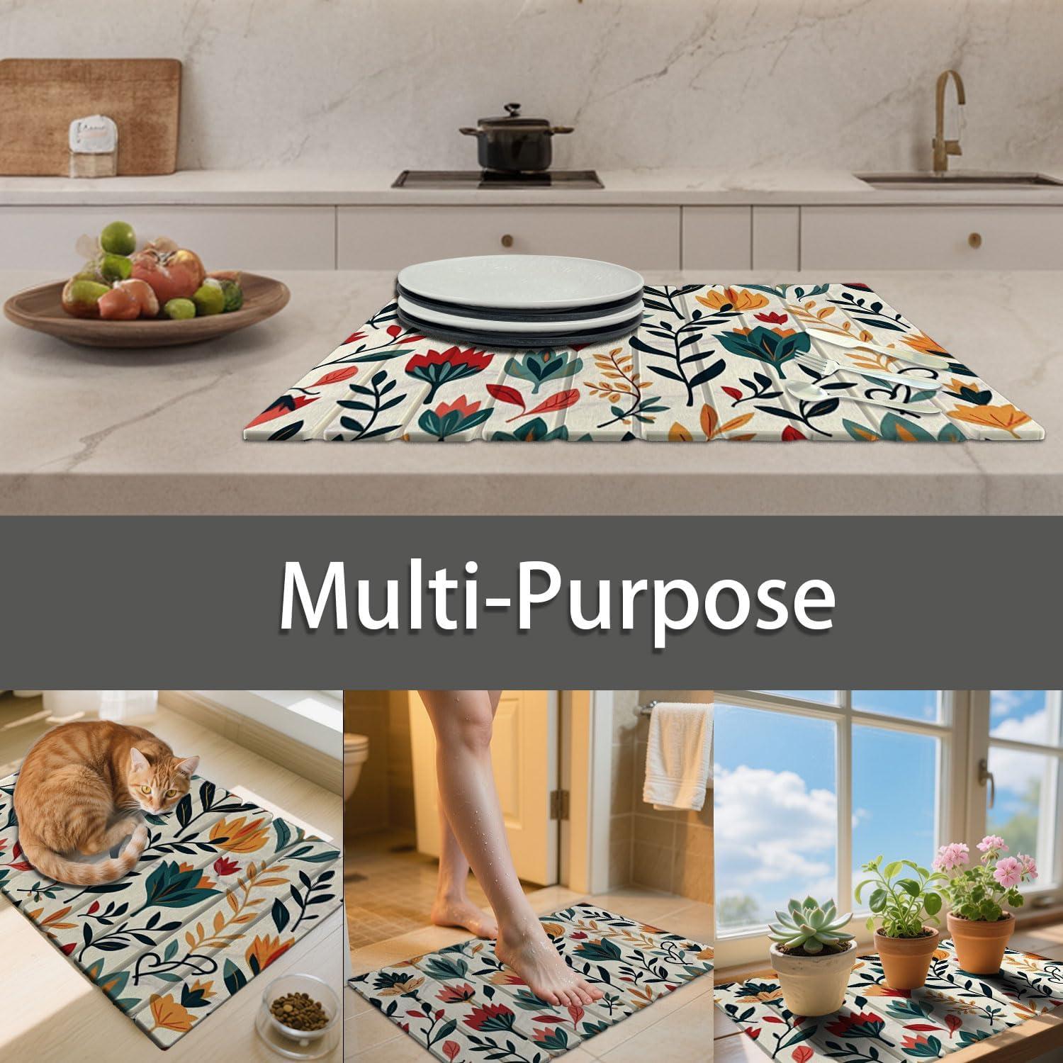 Alfombrilla de Secado Diatomita Forever Song 30.5x40.6cm Flores