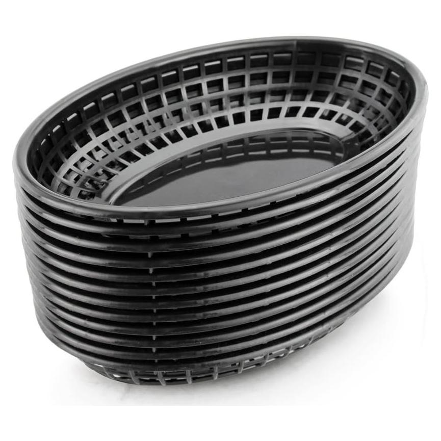 Cestas de Comida Rápida New Star Foodservice 44140, 12 Piezas, Negro