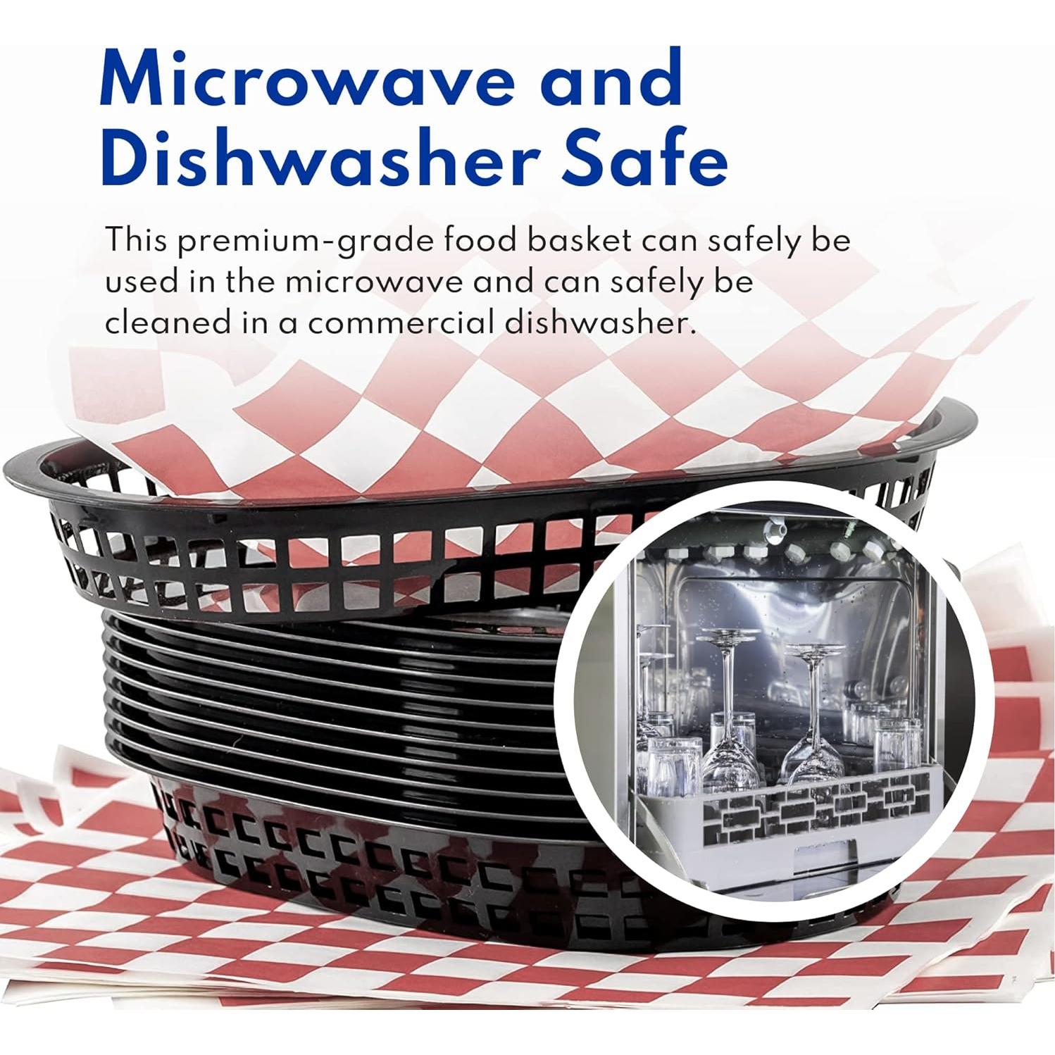 Cestas de Comida Rápida New Star Foodservice 44140, 12 Piezas, Negro