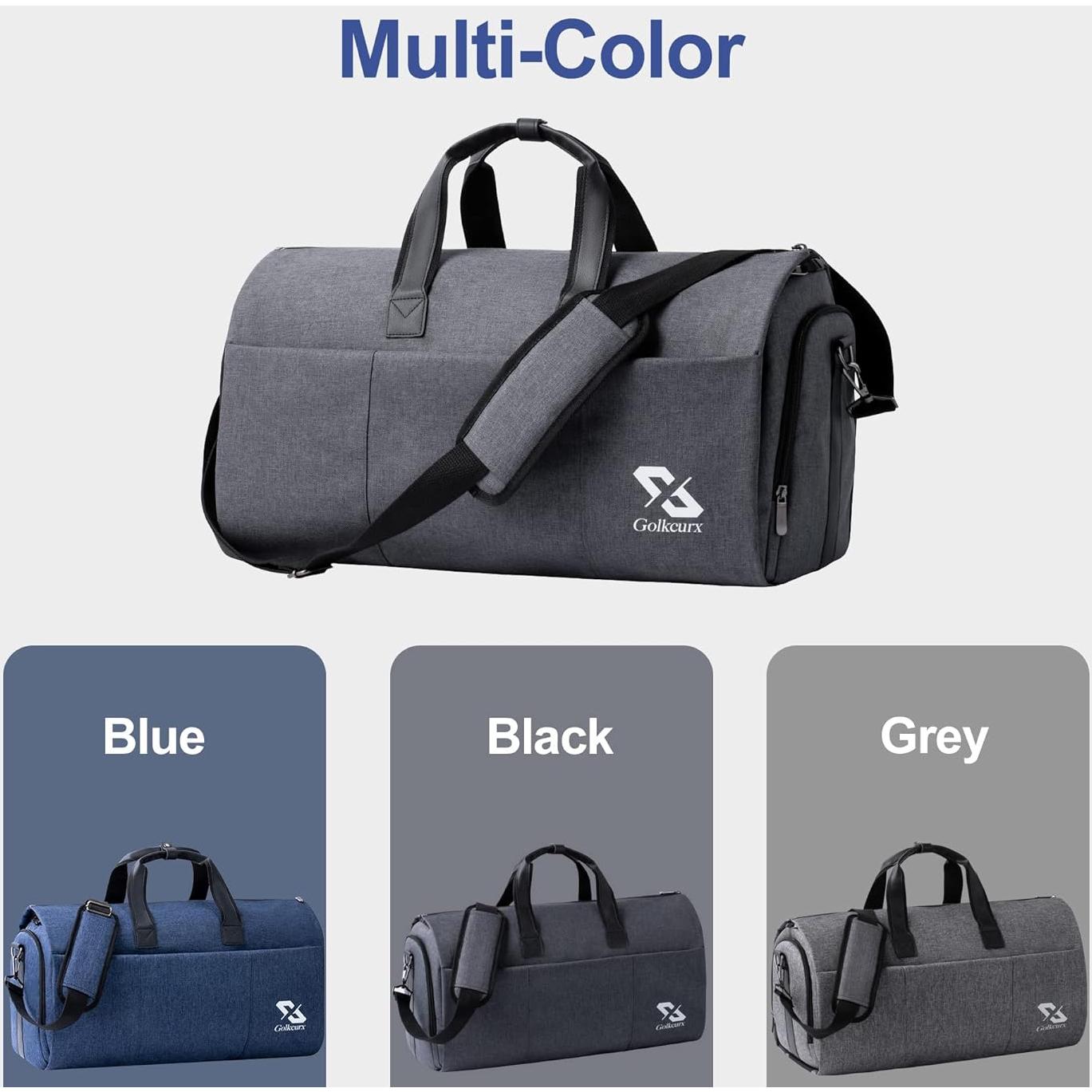 Bolsa de Ropa Convertible Golkcurx 2 en 1 para Viajar - Negro