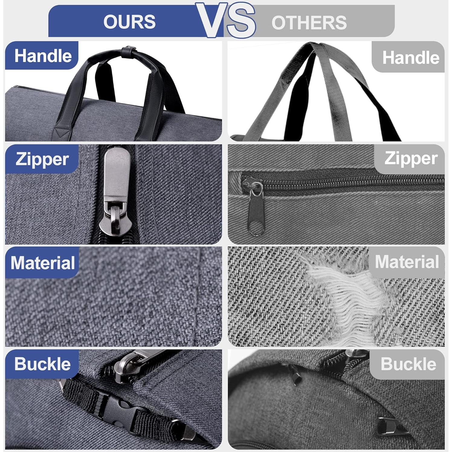 Bolsa de Ropa Convertible Golkcurx 2 en 1 para Viajar - Negro