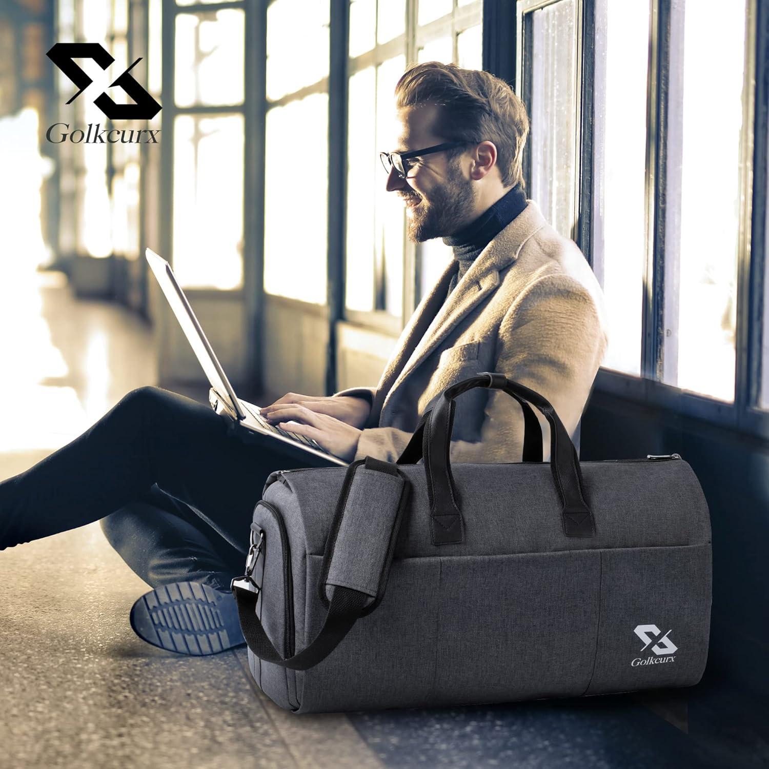 Bolsa de Ropa Convertible Golkcurx 2 en 1 para Viajar - Negro