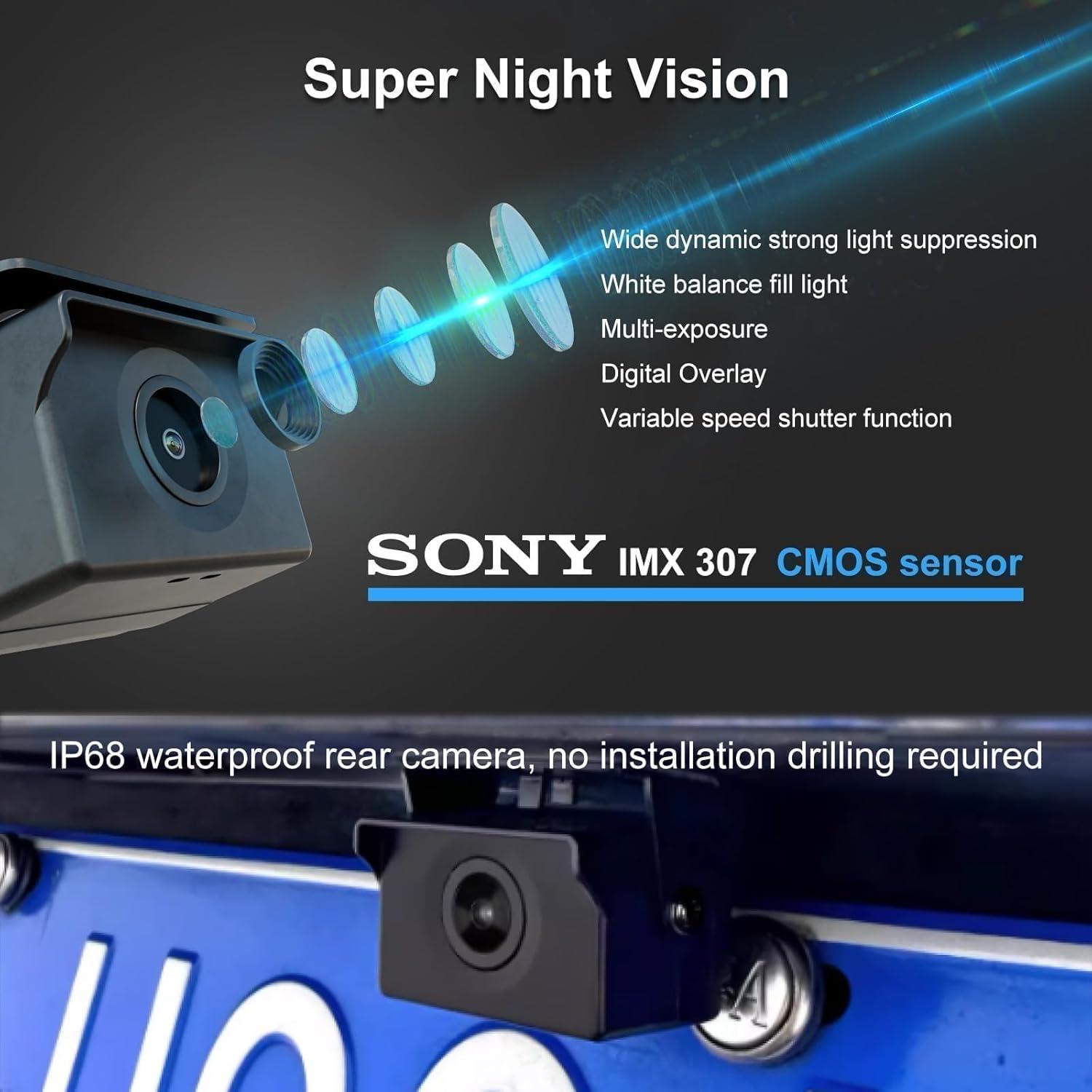 Cámara de Espejo Retrovisor Sinjet 9.66" IPS 4K/2K con SD 32GB