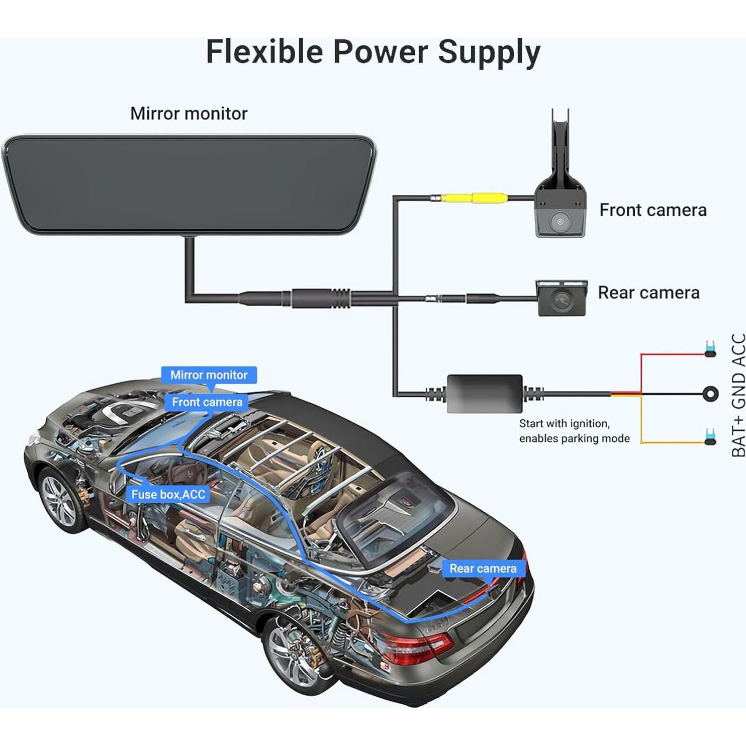 Cámara de Espejo Retrovisor Sinjet 9.66" IPS 4K/2K con SD 32GB