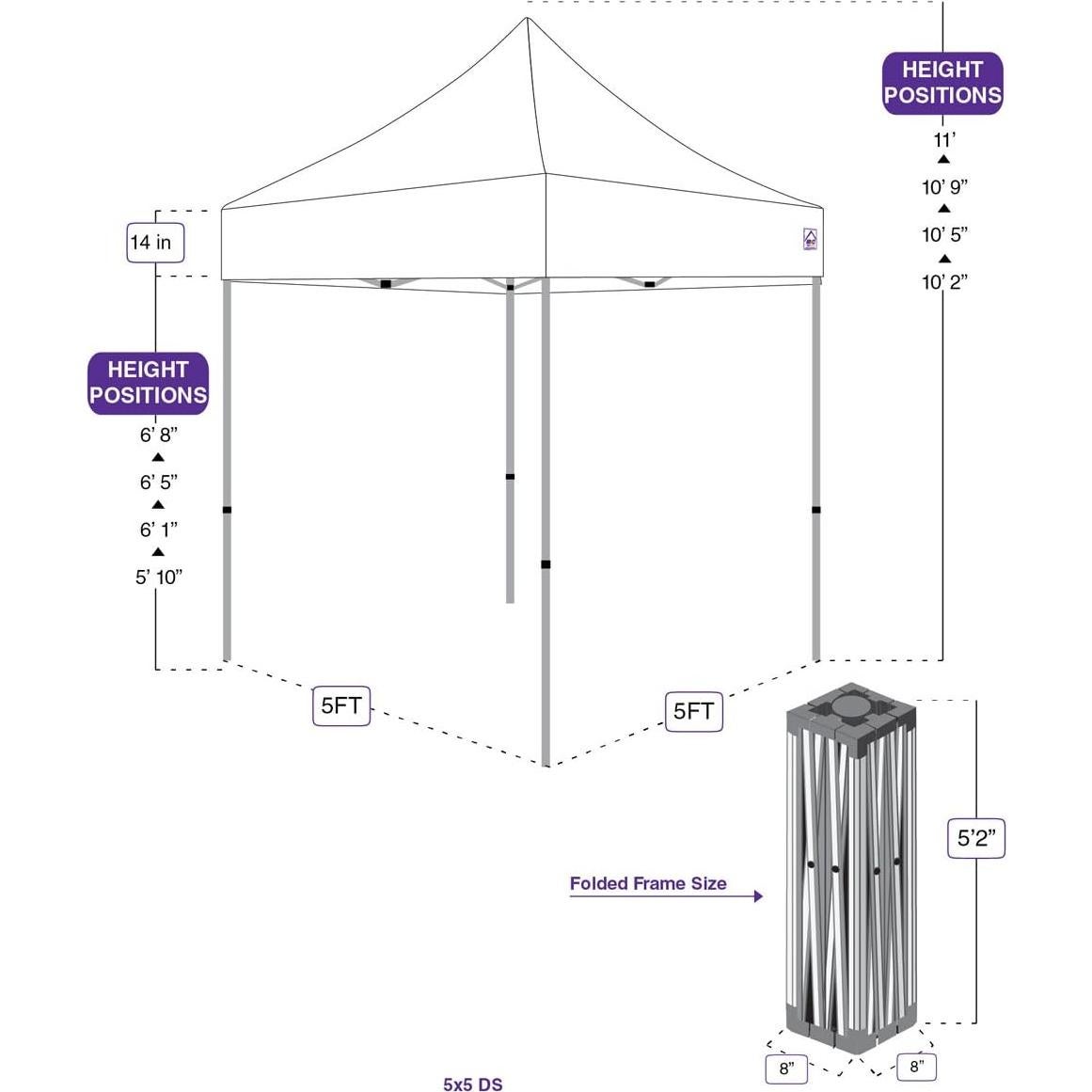 Carpa Pop-Up Impact Canopy 5x5m Estructura Acero Negra