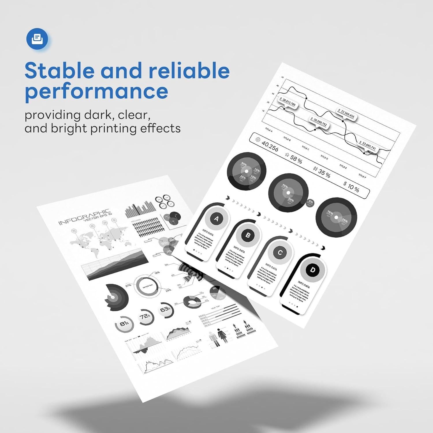 Tóner Compatible TN450 Snowflake Negro Alto Rendimiento 2 Paquete