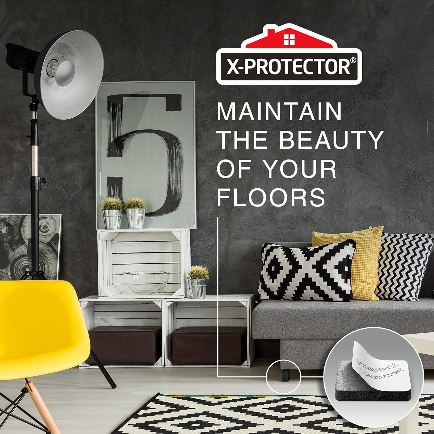 Almohadillas de Fieltro X-PROTECTOR 48 PCS 2.54 cm Cuadradas