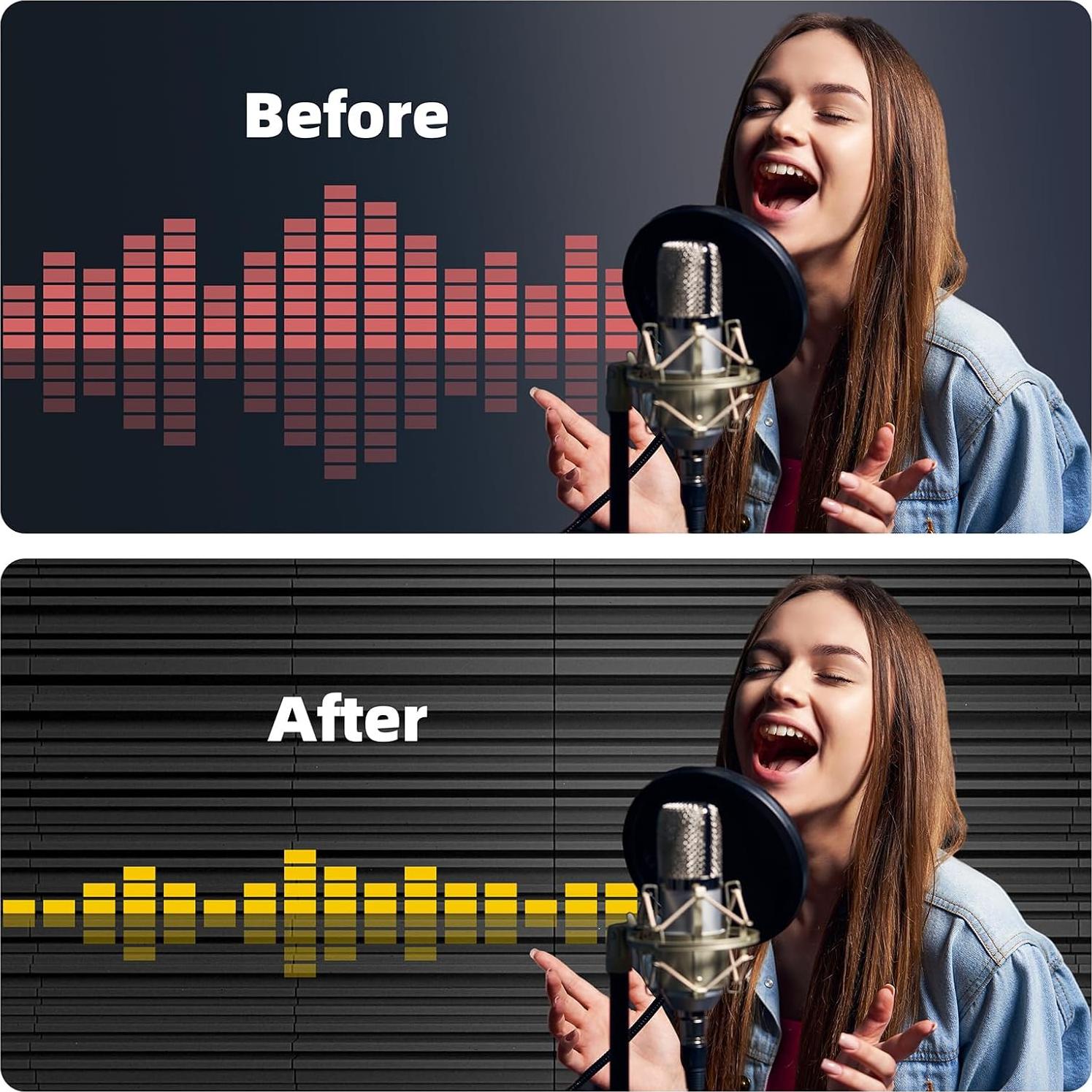 Paquete de 12 Paneles Acústicos Aislantes 5.08 cm Negro