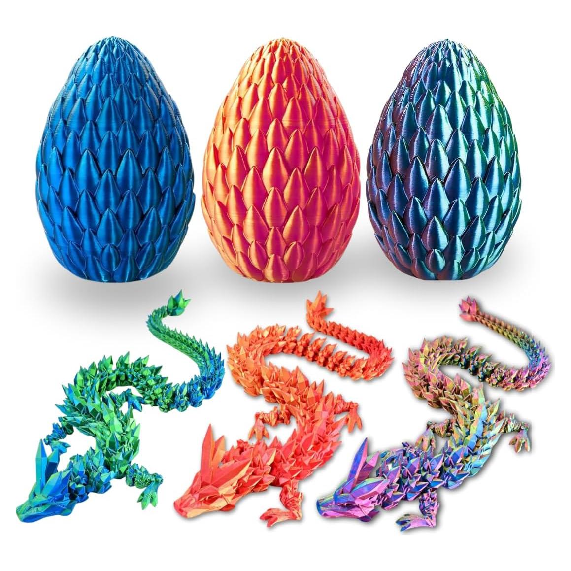 Dragón Articulado 3D POIVOCF en Huevo 12 cm Coleccionable