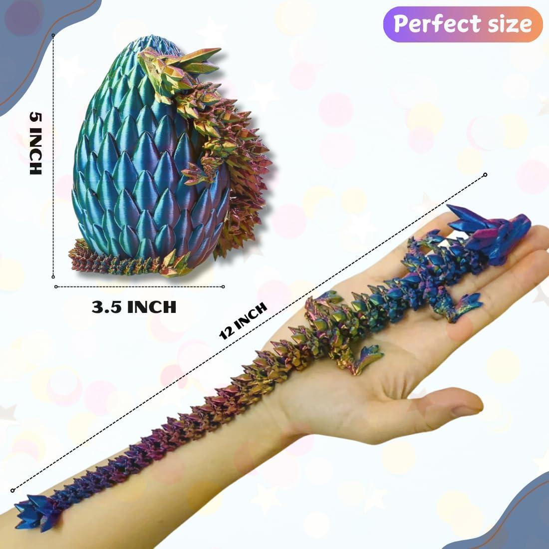 Dragón Articulado 3D POIVOCF en Huevo 12 cm Coleccionable