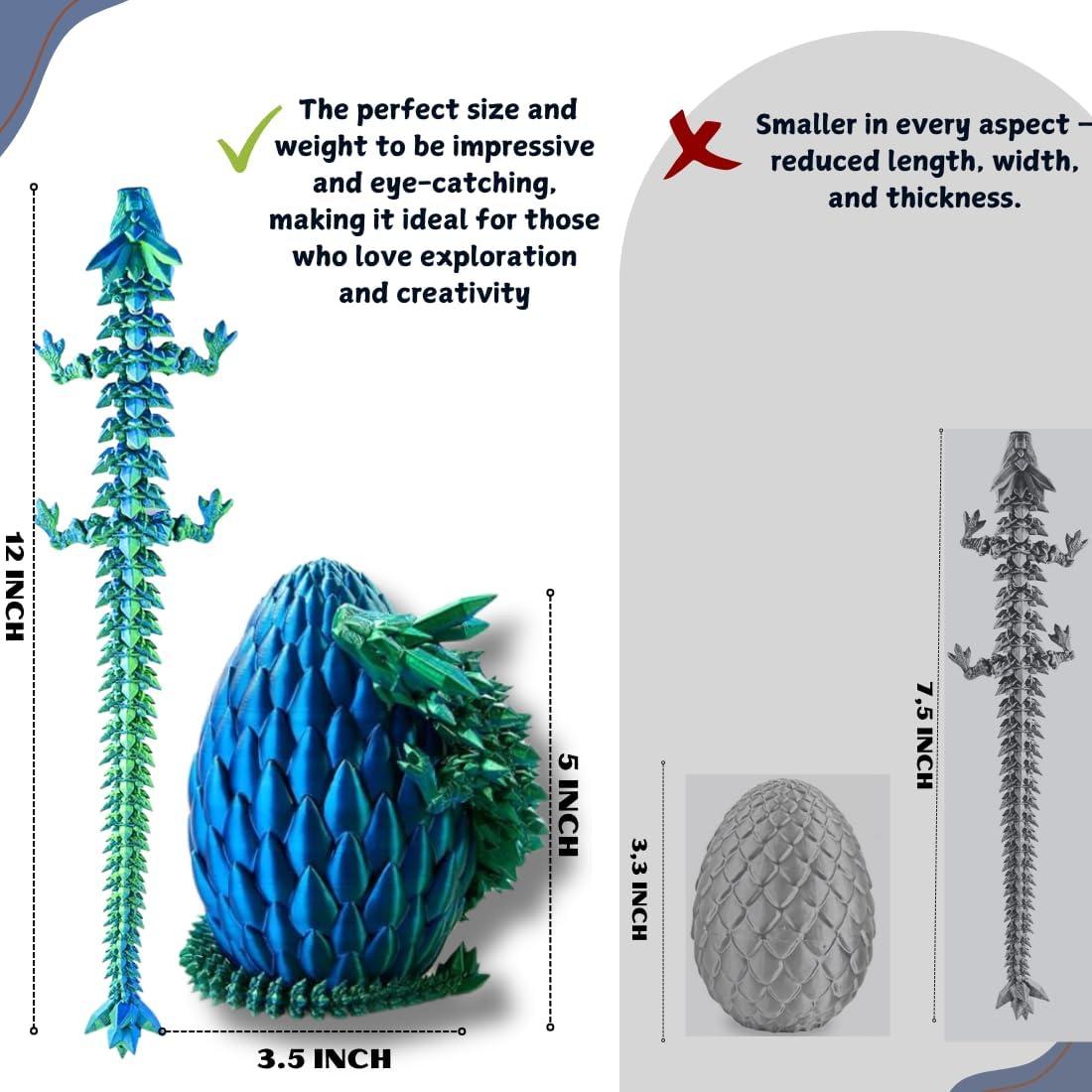 Dragón Articulado 3D POIVOCF en Huevo 12 cm Coleccionable