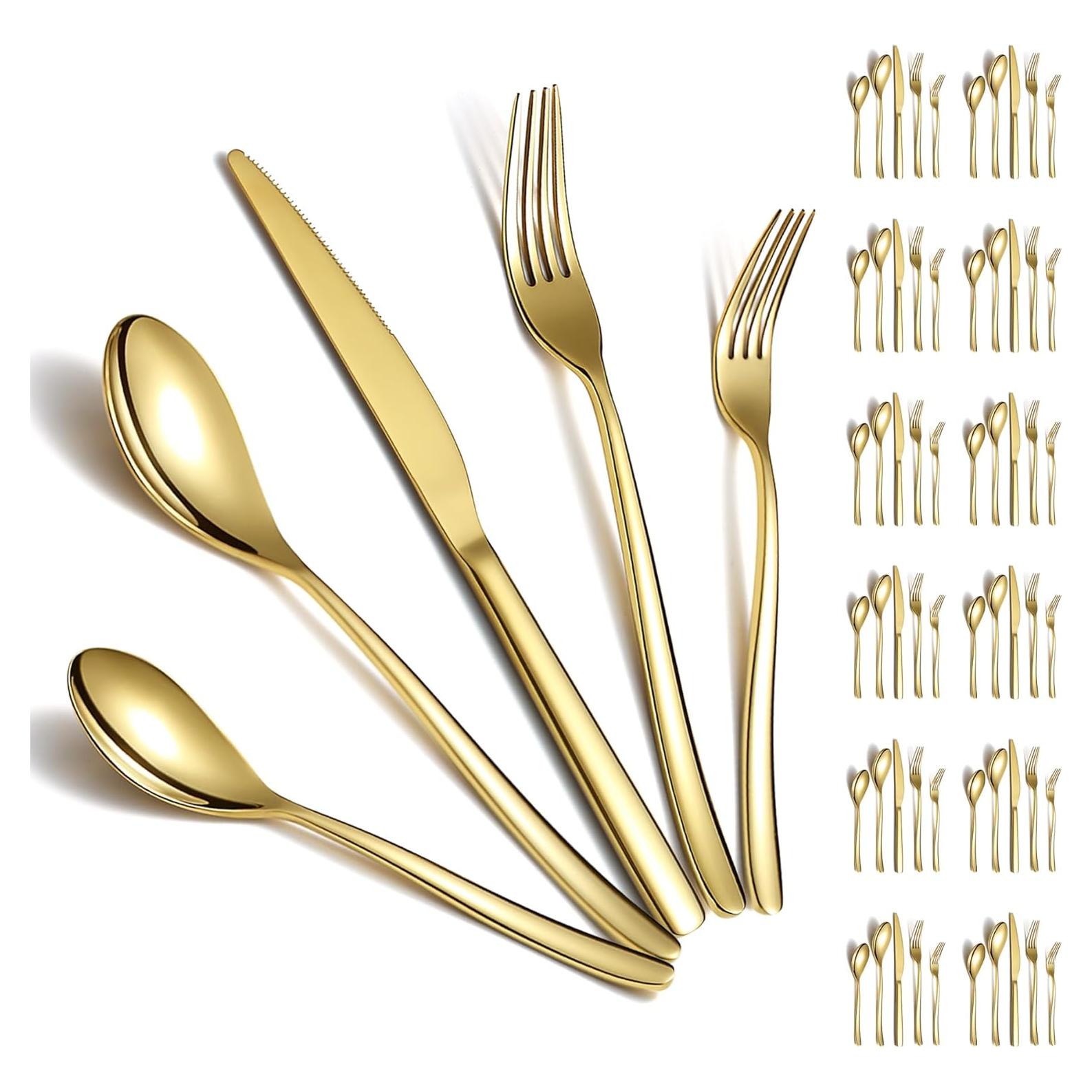 Juego de Cubiertos Berglander Gold 60 Piezas Acero Inoxidable