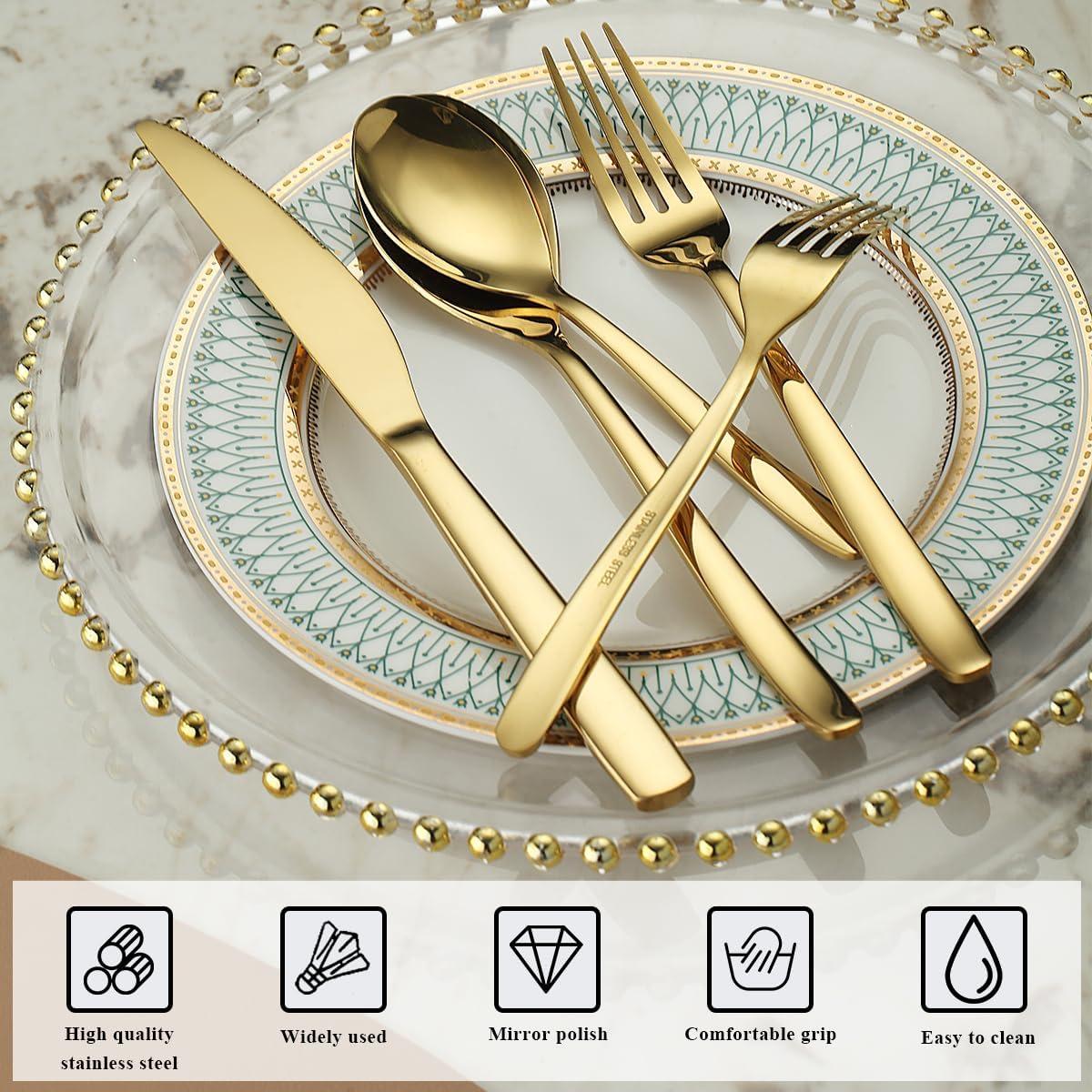 Juego de Cubiertos Berglander Gold 60 Piezas Acero Inoxidable