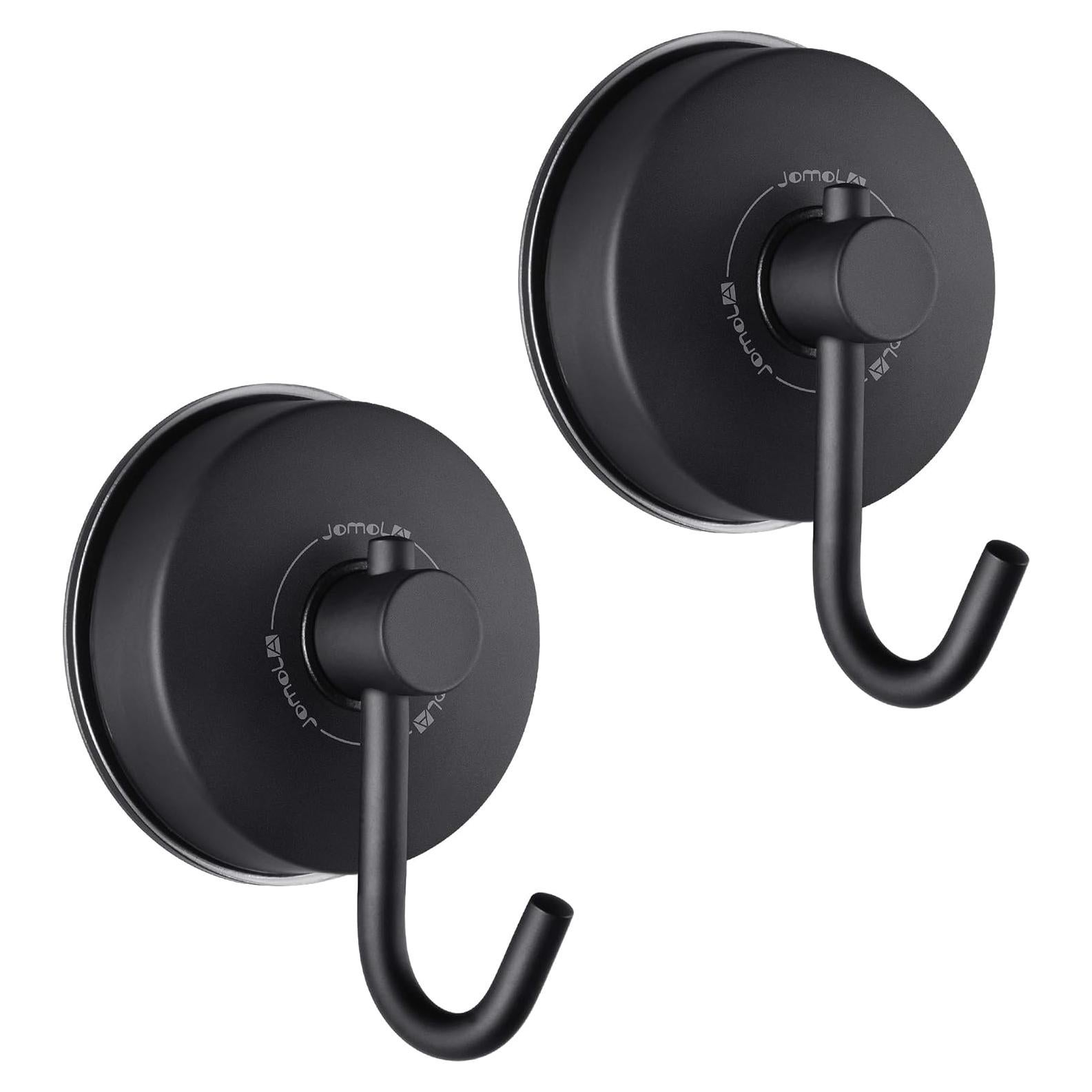 Gancho de Ducha JOMOLA con Ventosa Acero Inoxidable Negro 2PCS