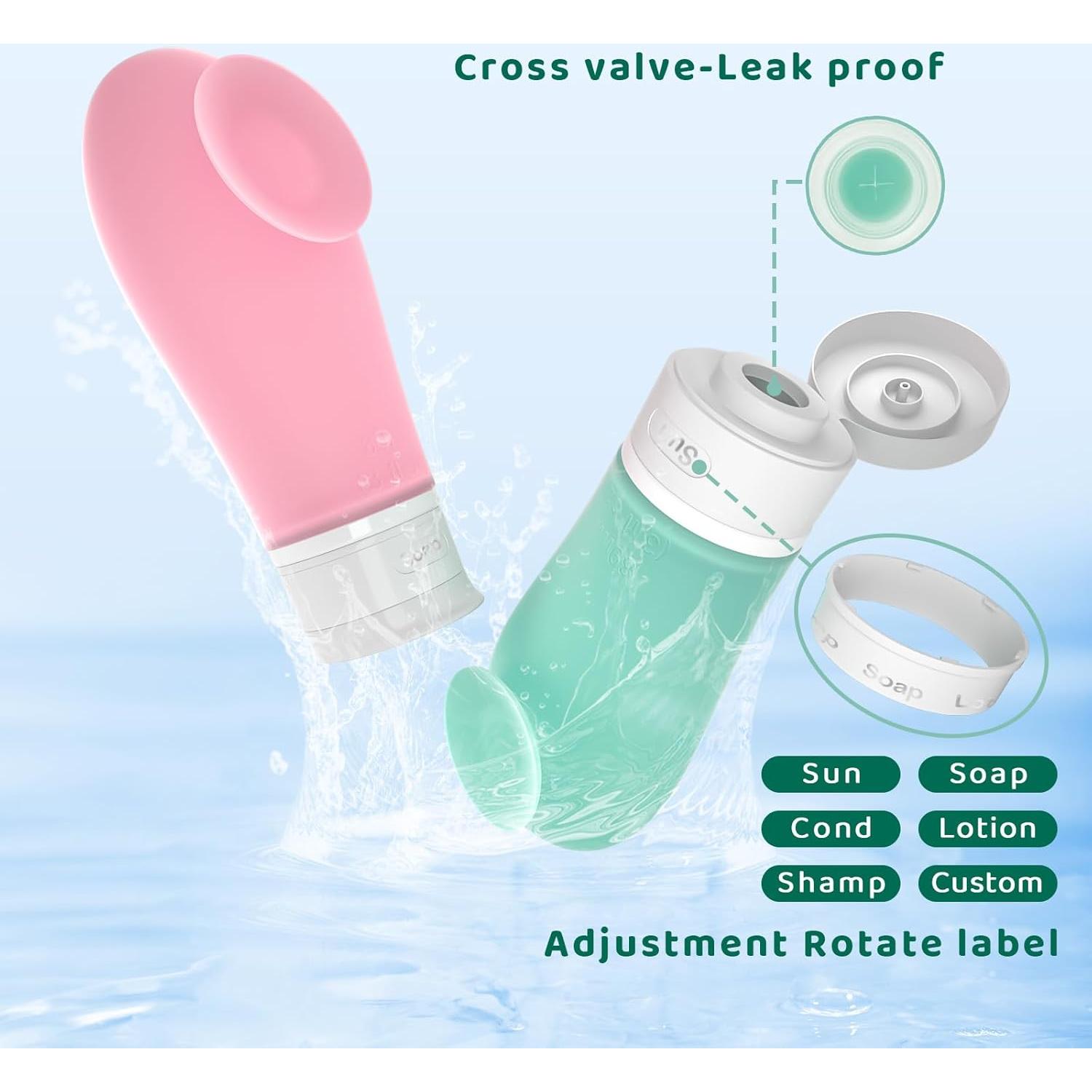 Kit de Botellas de Viaje 14 Pcs LilyAbeille 3oz A Prueba de Fugas