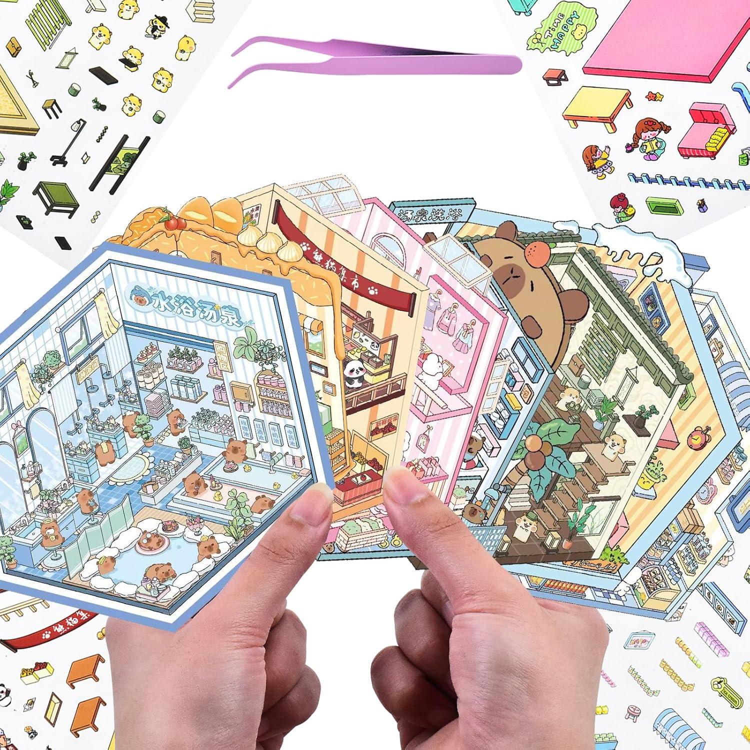 8 Juegos de Pegatinas 3D DIY BROVITI para Crear Escenas