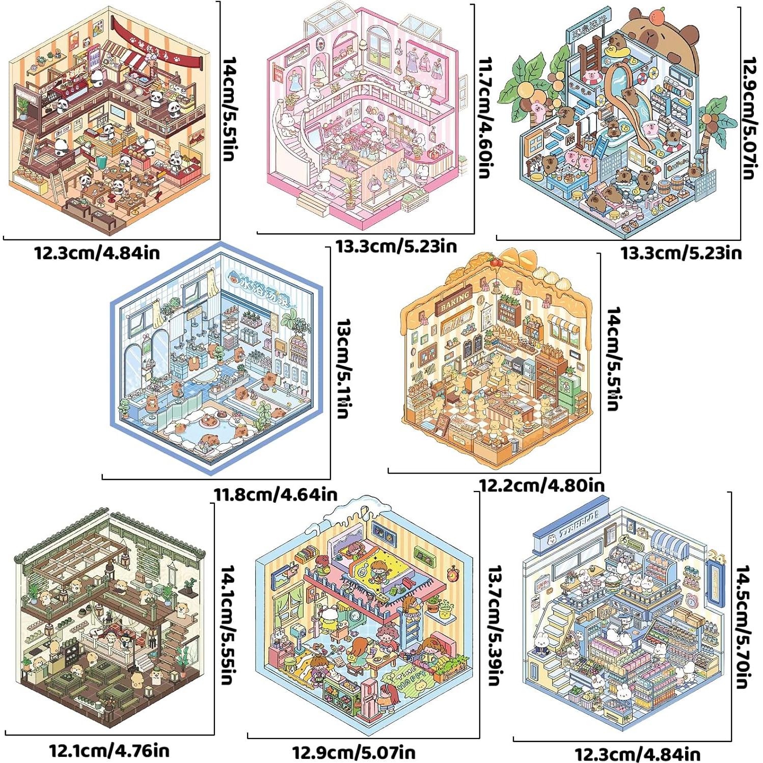 8 Juegos de Pegatinas 3D DIY BROVITI para Crear Escenas