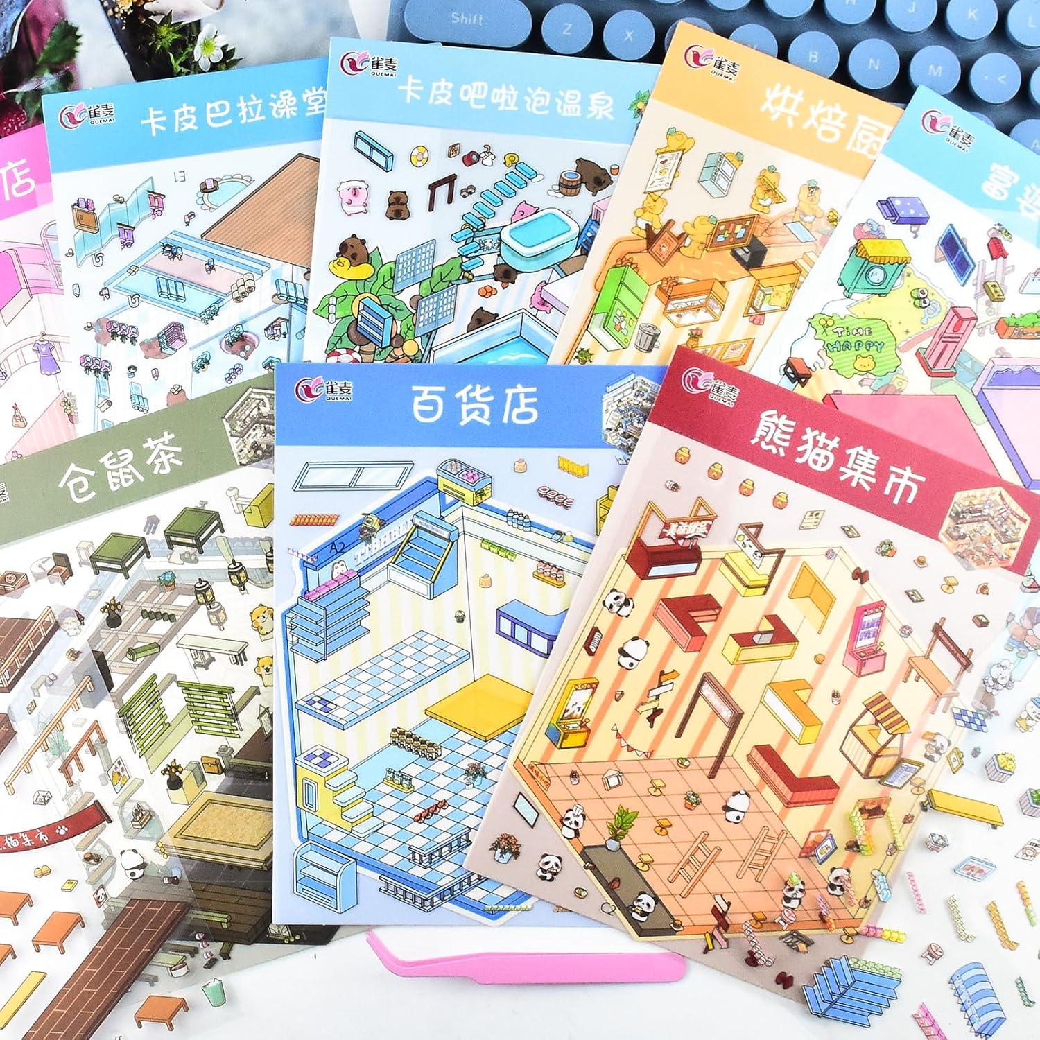 8 Juegos de Pegatinas 3D DIY BROVITI para Crear Escenas