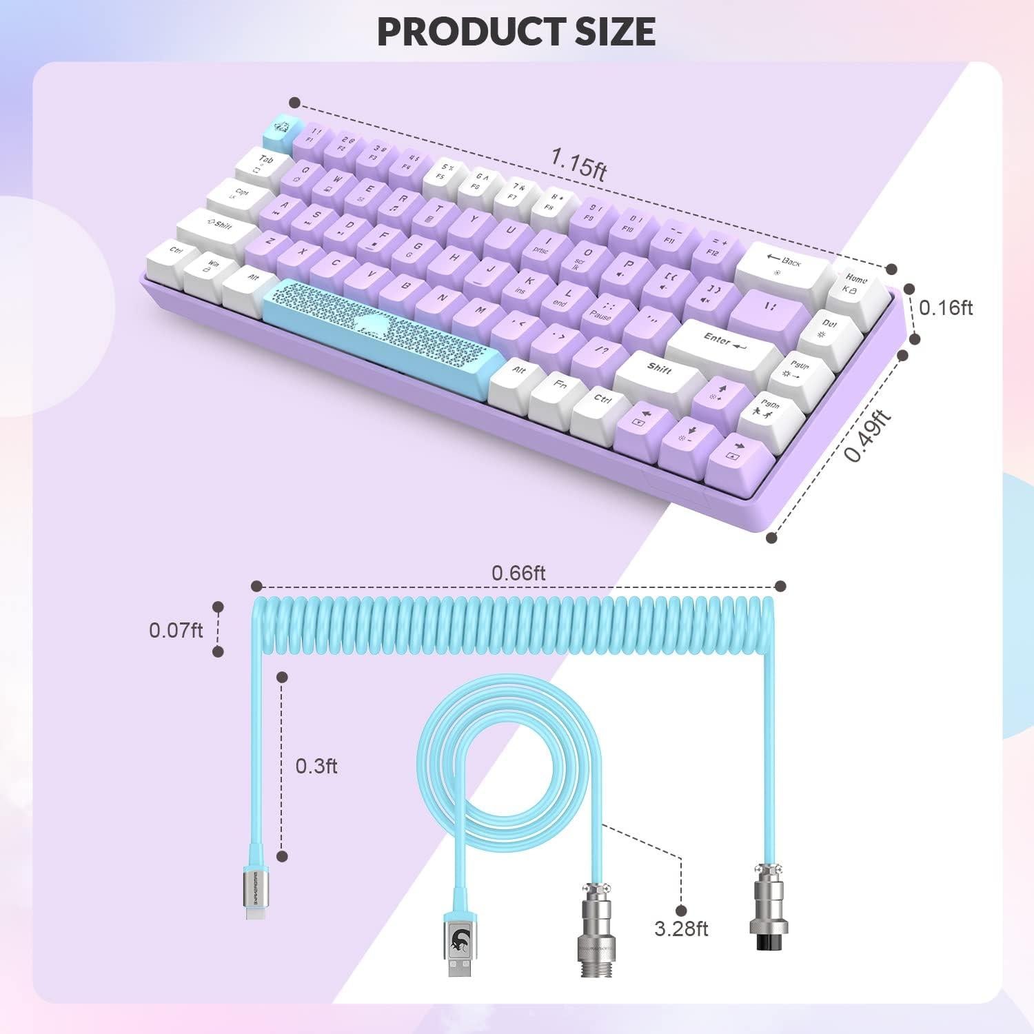 Teclado Mecánico ZIYOU LANG RK-T8 65% RGB Anti-ghosting