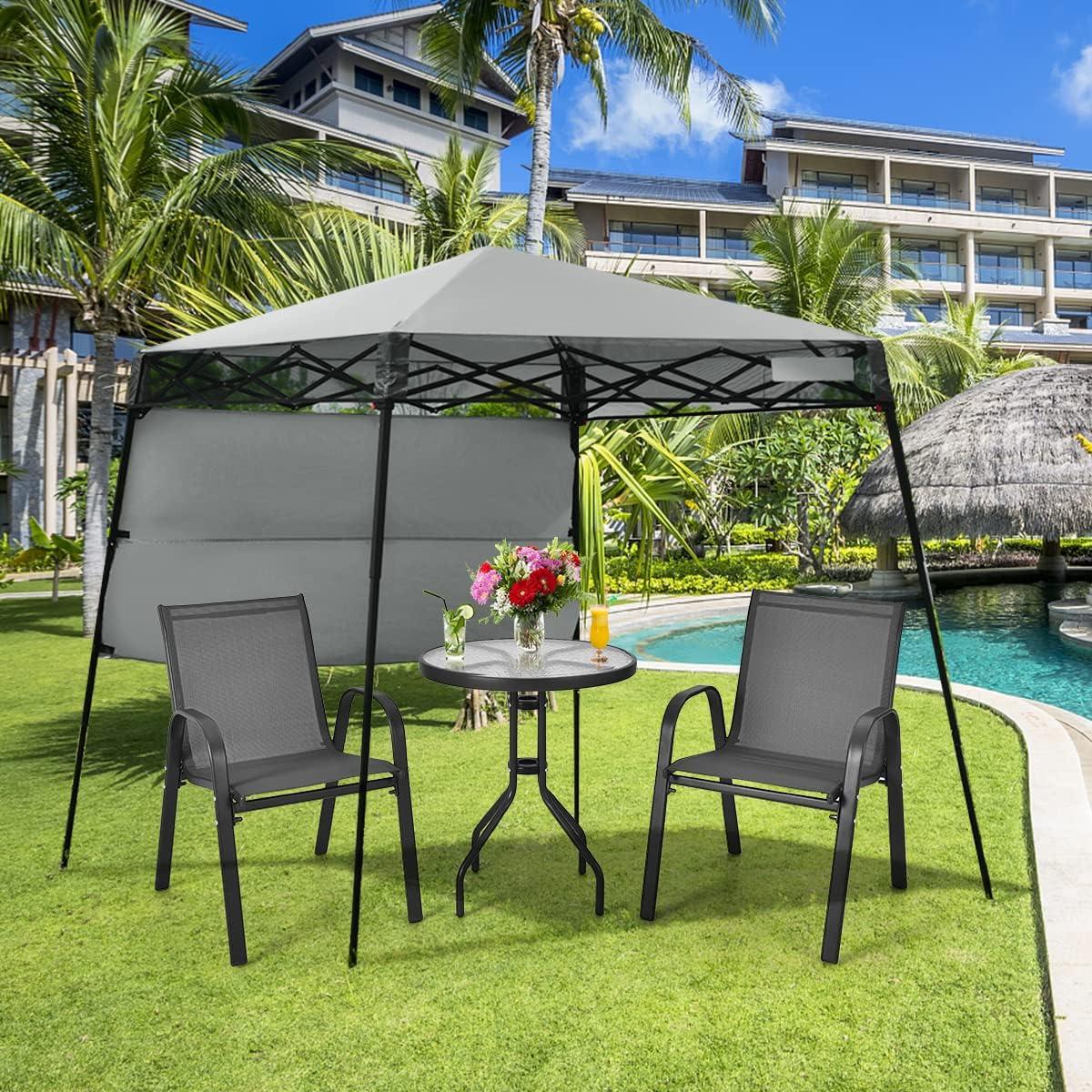 Carpa Plegable Tangkula 2.13x2.13 m Gris con Estacas