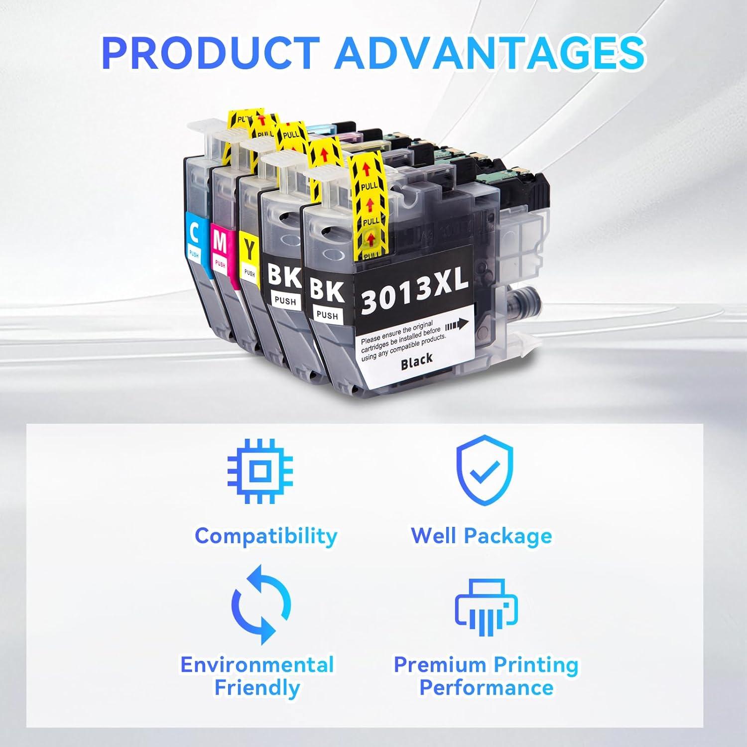 Cartuchos de tinta Brother LC3013XL BK/C/M/Y 5 Pack alto rendimiento